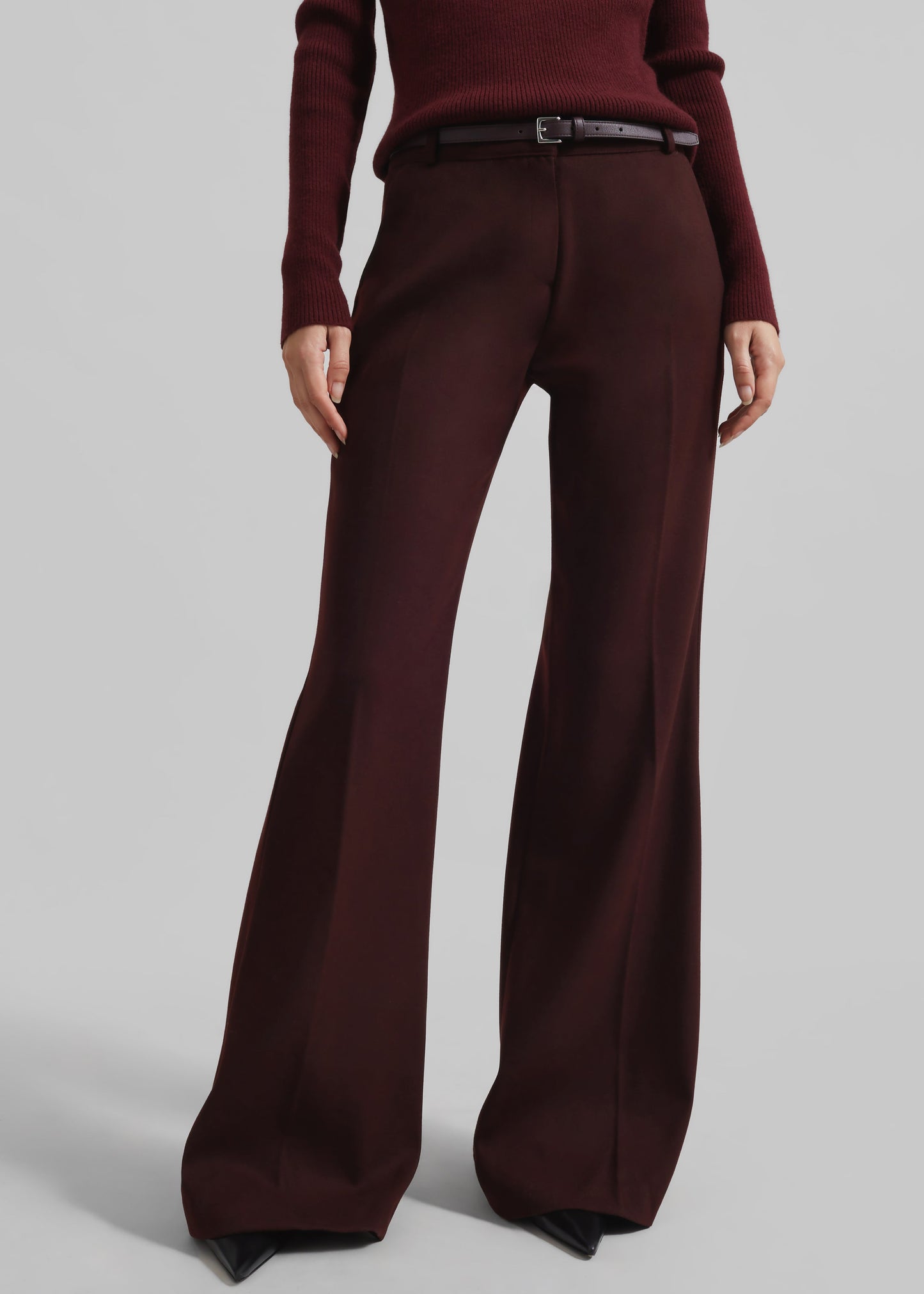 Castel Bootcut Pants - Burgundy