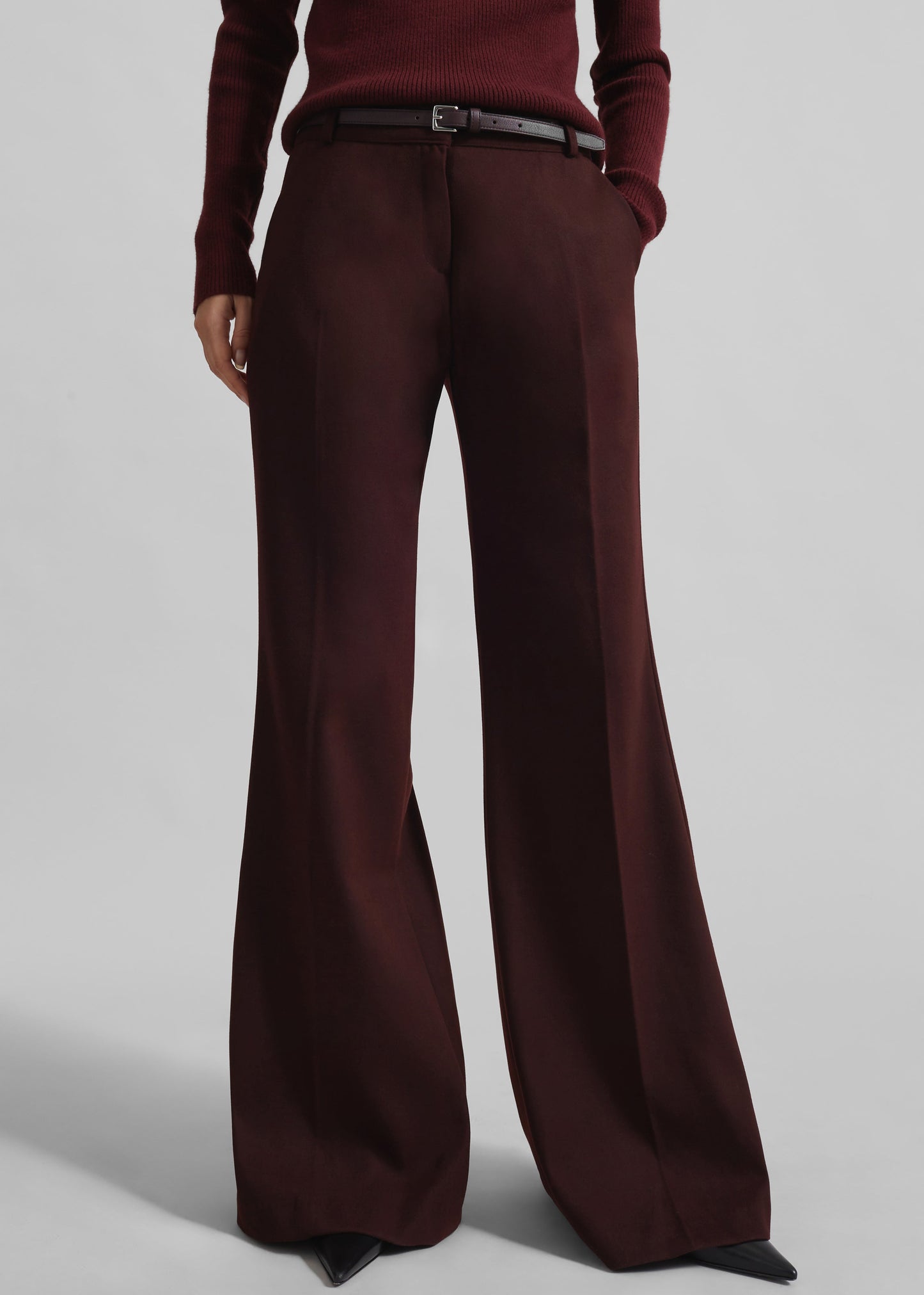 Castel Bootcut Pants - Burgundy