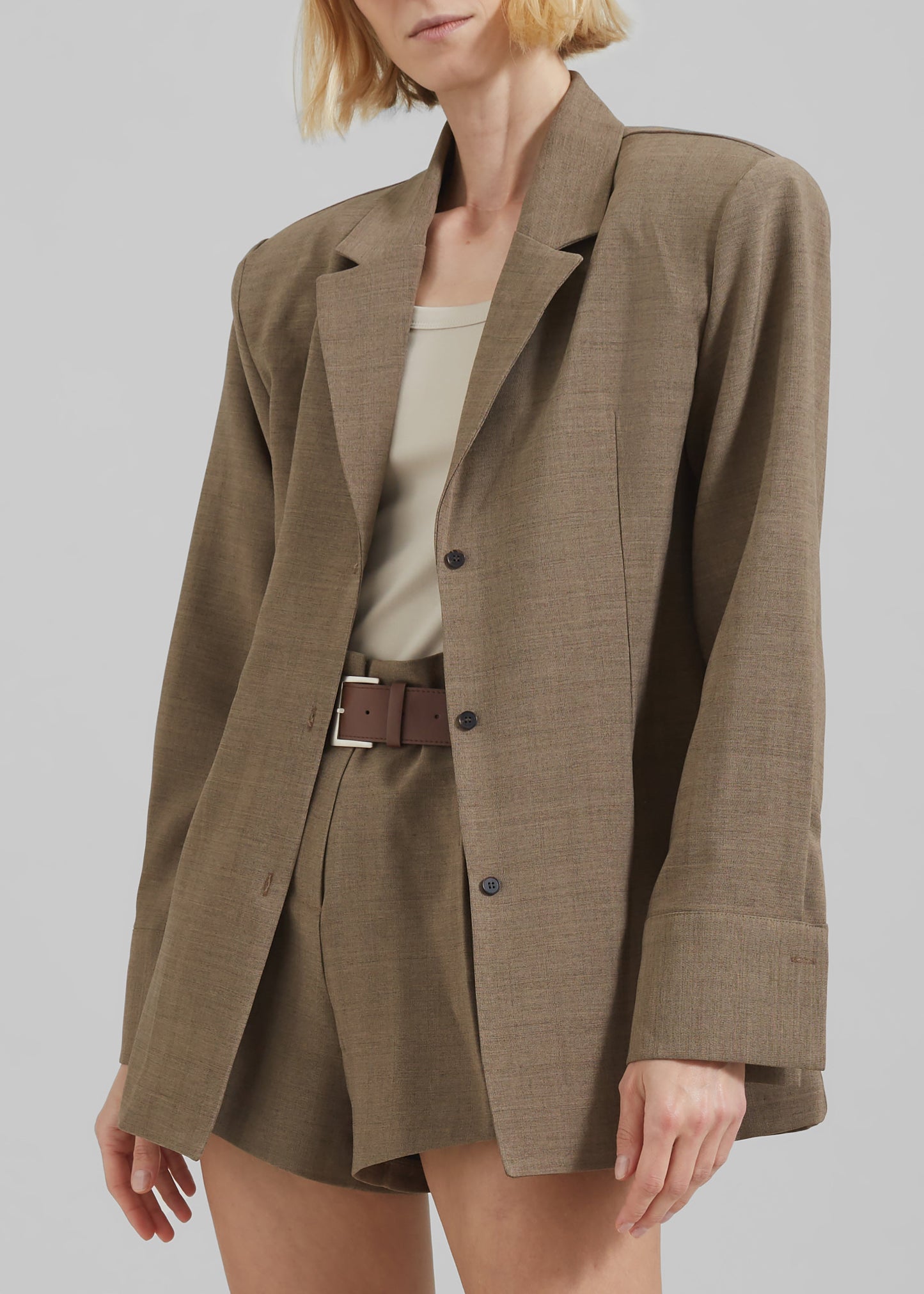 Chappell Padded Blazer - Brown