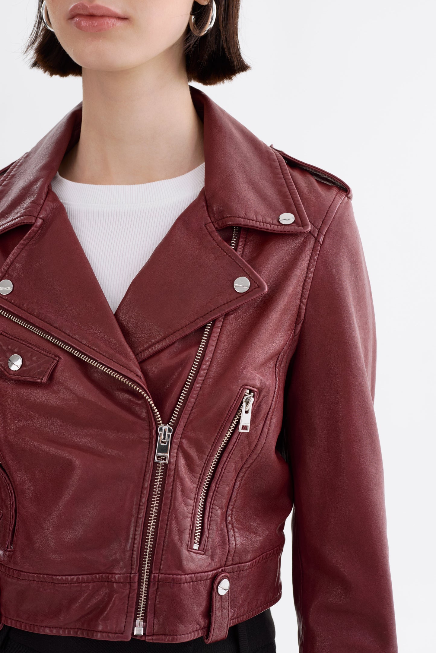 CIARA | Cropped Leather Biker Jacket