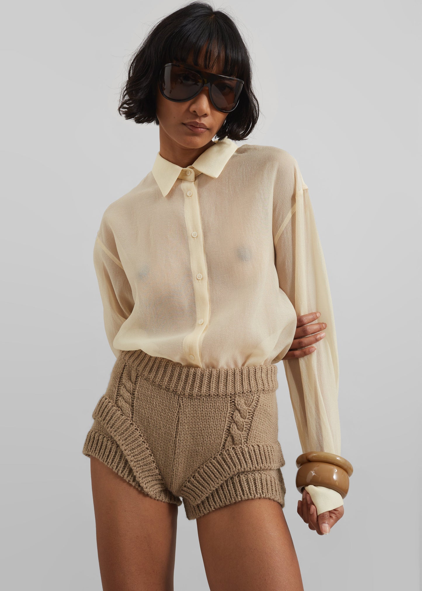 Toledo Sheer Shirt - Beige