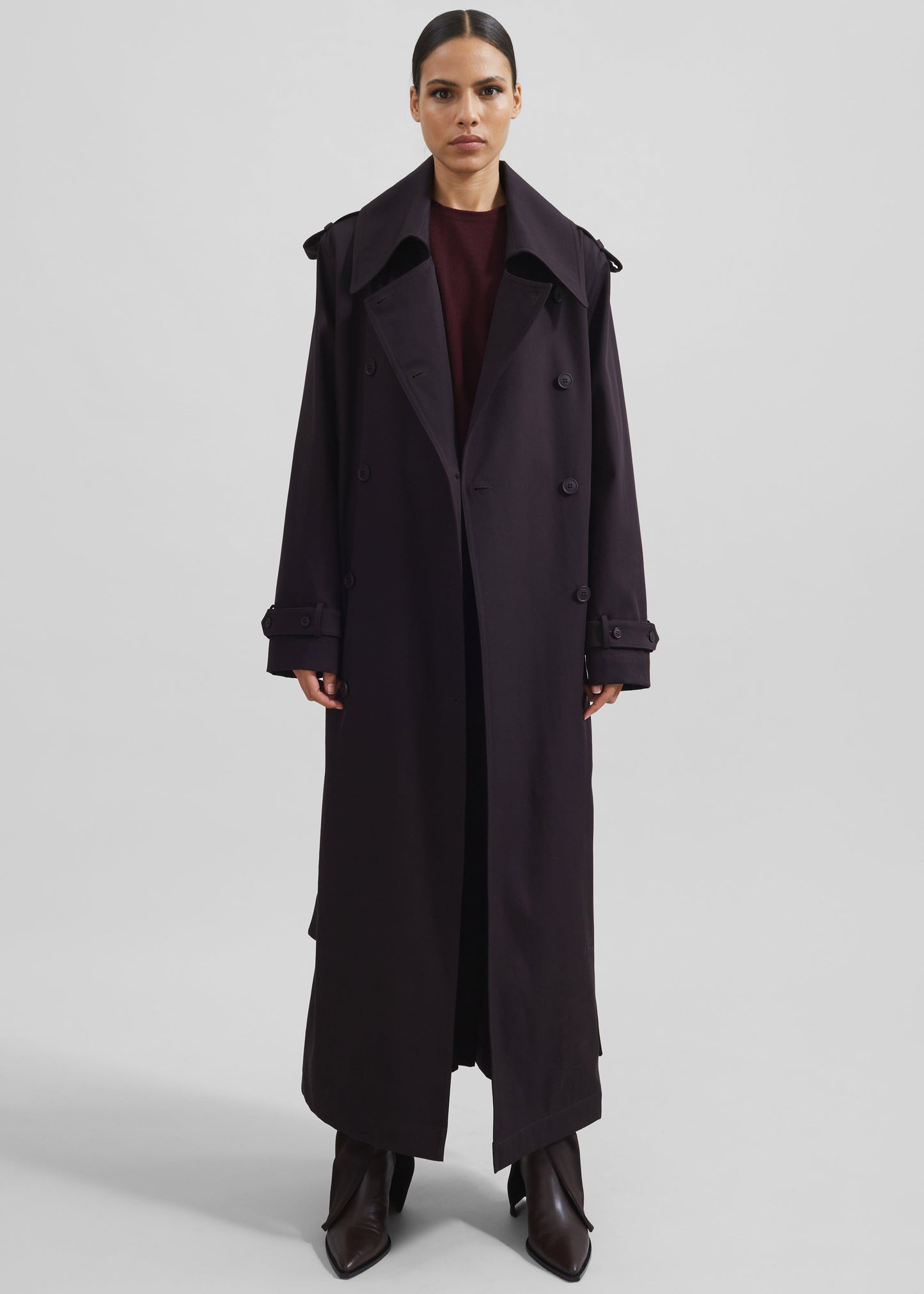 Coline Trench Coat - Dark Plum