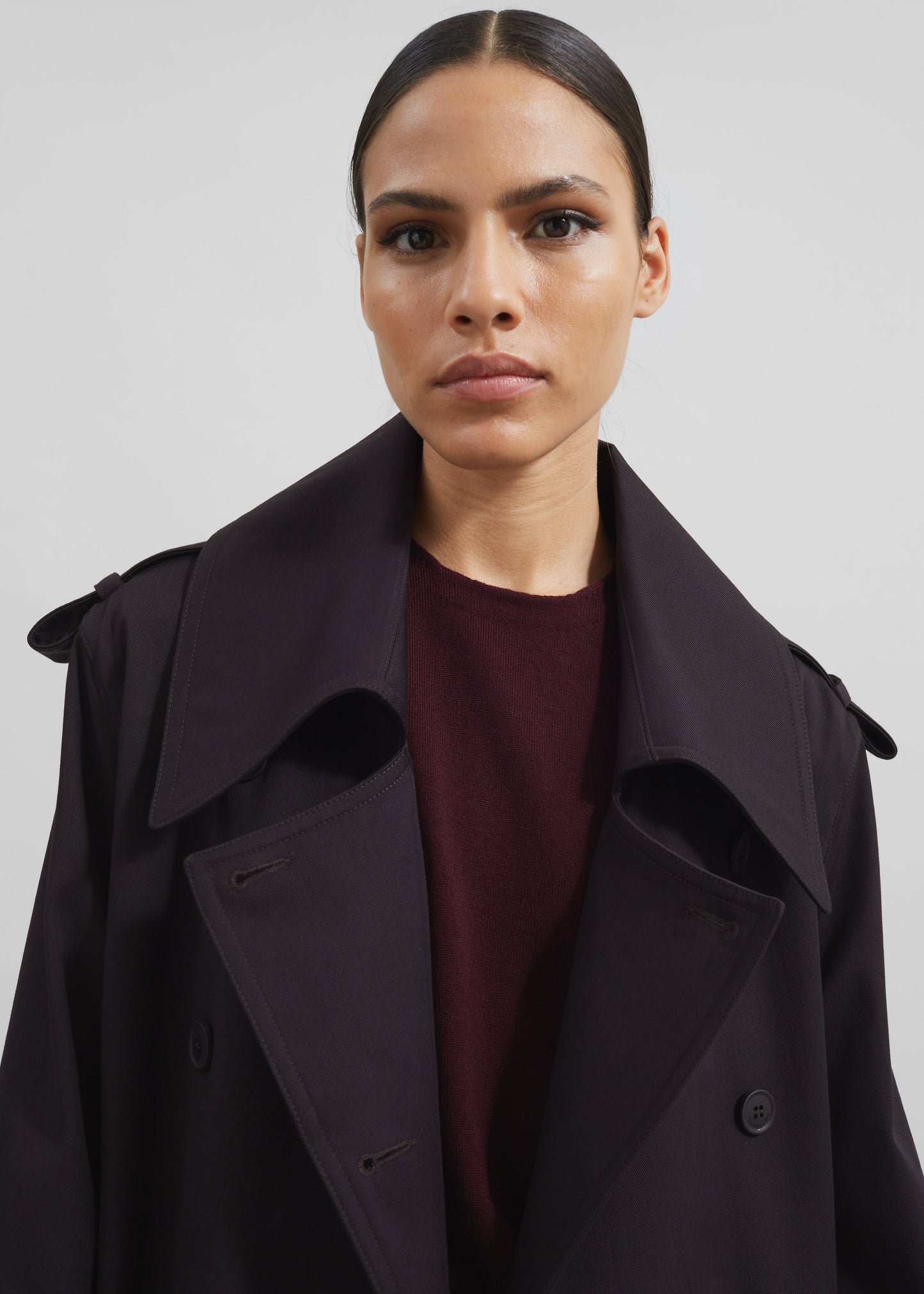 Coline Trench Coat - Dark Plum