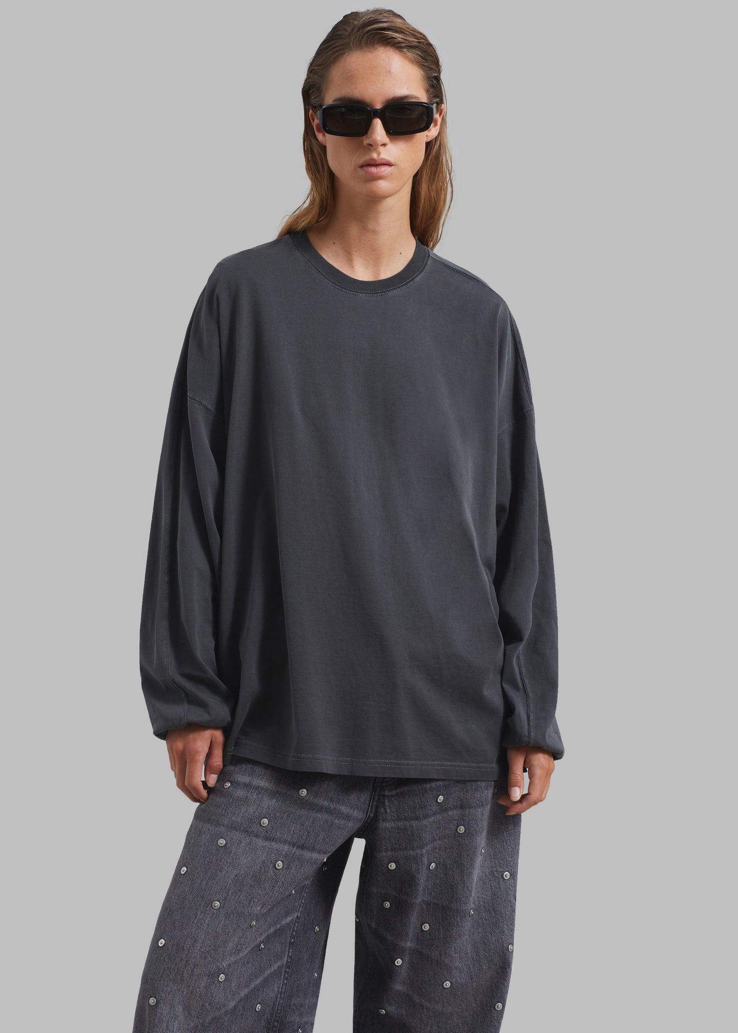 Collins Long Sleeve Tee - Charcoal