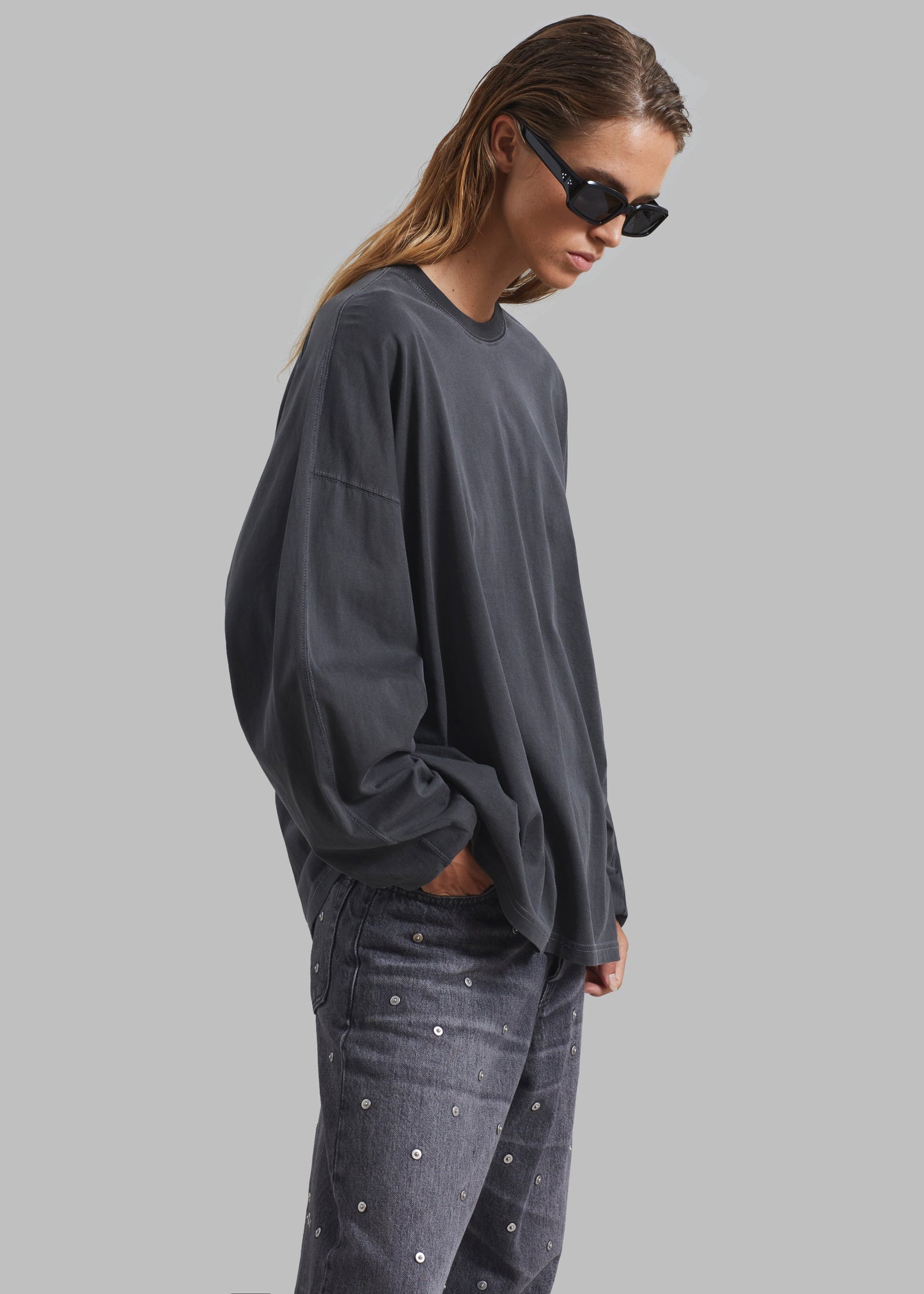 Collins Long Sleeve Tee - Charcoal