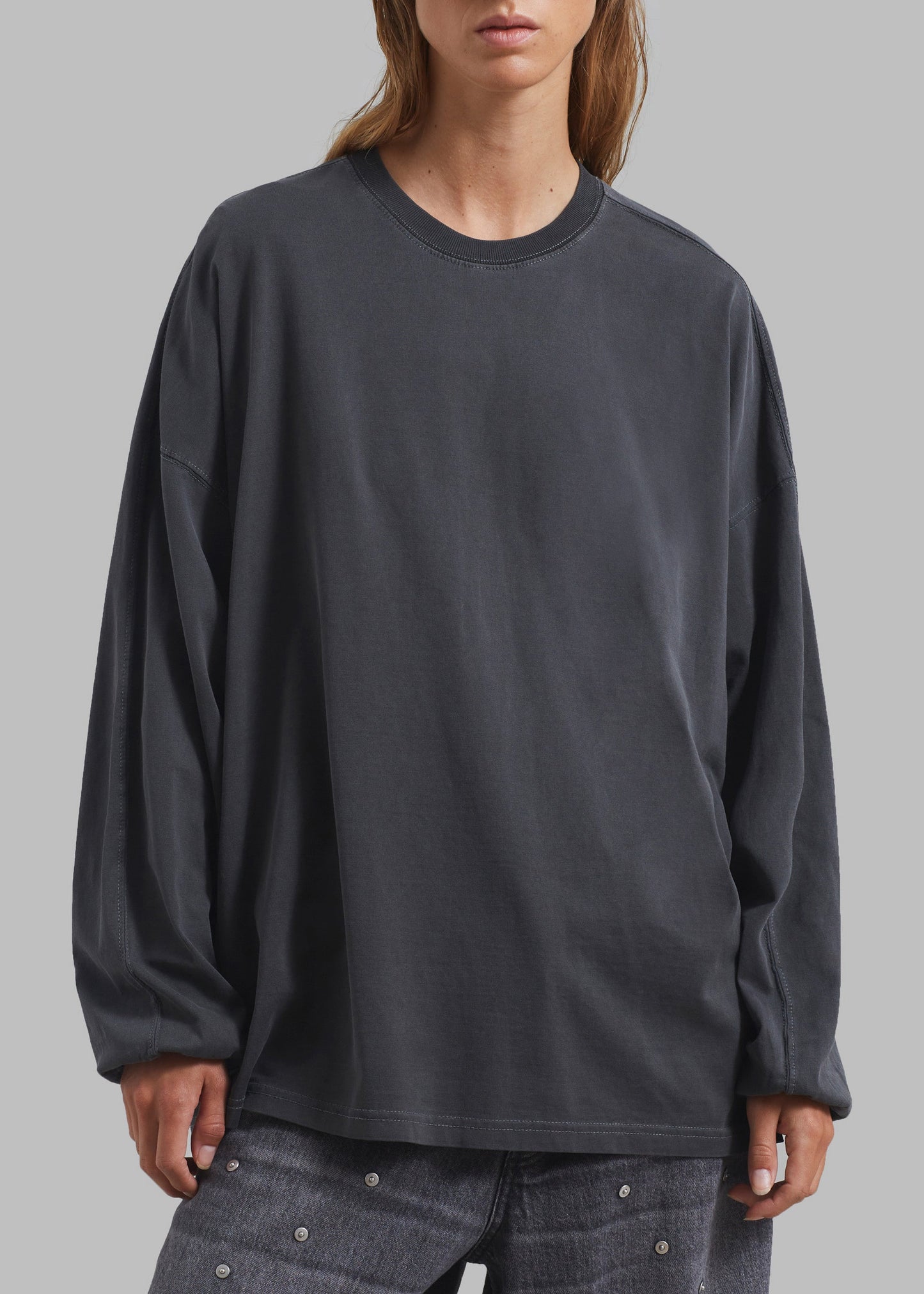 Collins Long Sleeve Tee - Charcoal