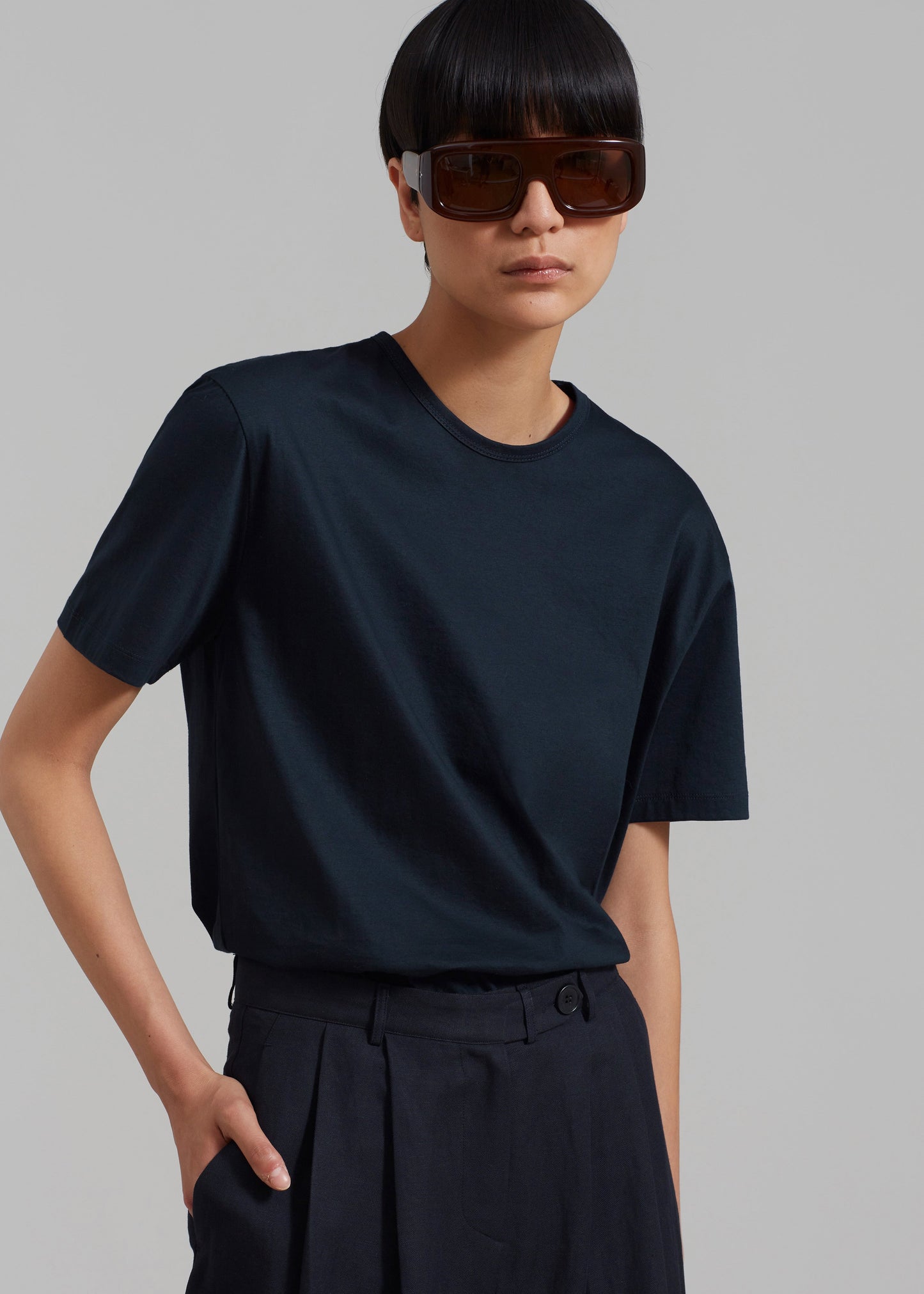 Connell Boxy Tee - Navy