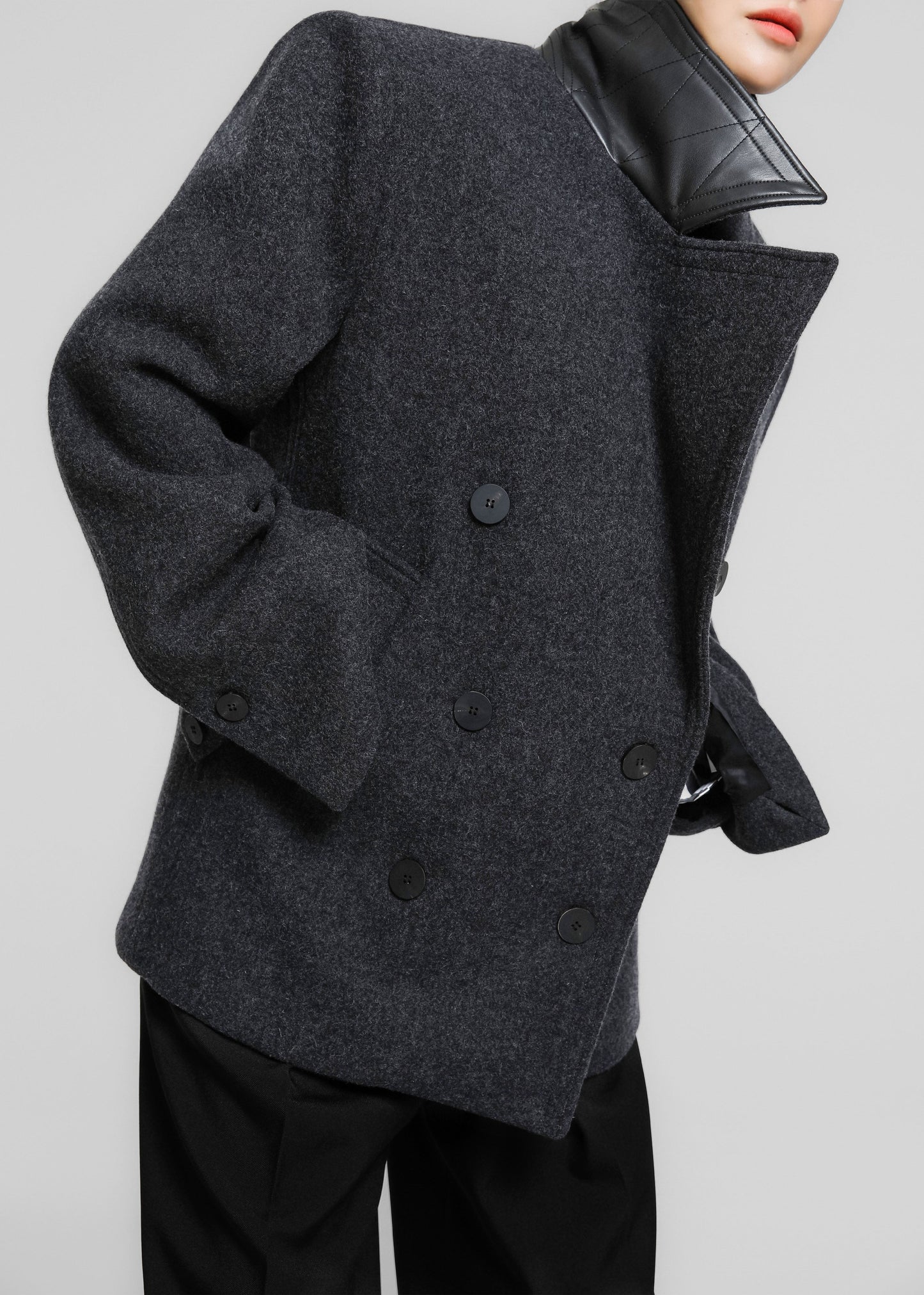 Creston Wool Peacoat - Charcoal