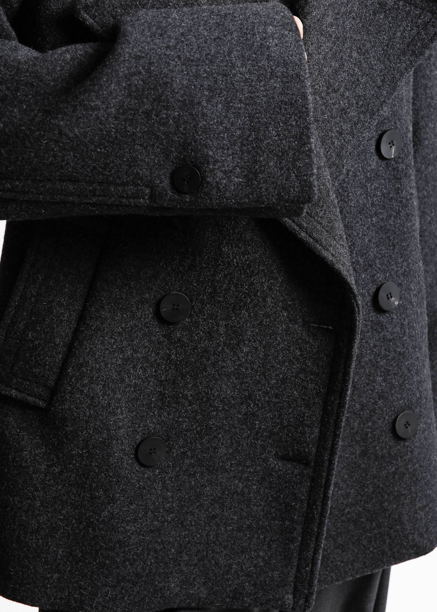 Creston Wool Peacoat - Charcoal