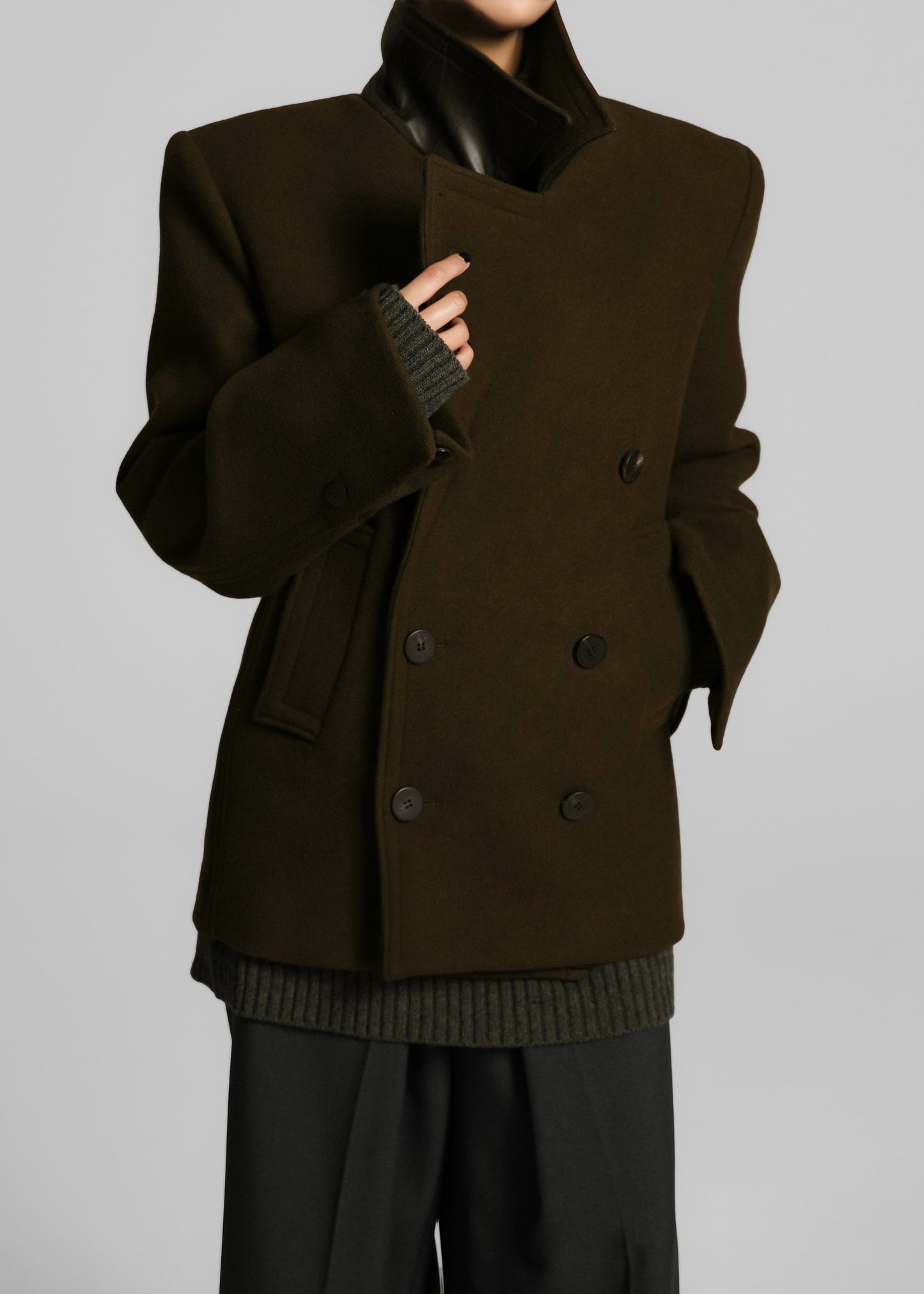 Creston Wool Peacoat - Khaki