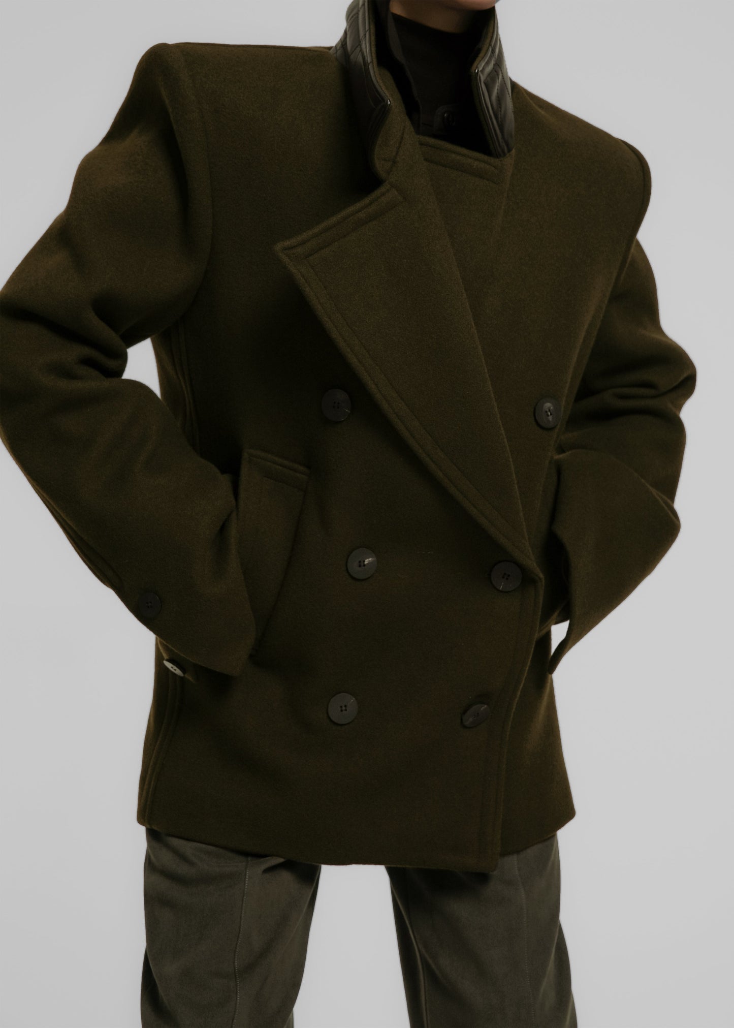 Creston Wool Peacoat - Khaki