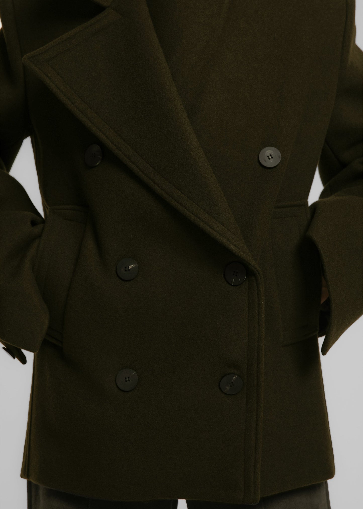 Creston Wool Peacoat - Khaki