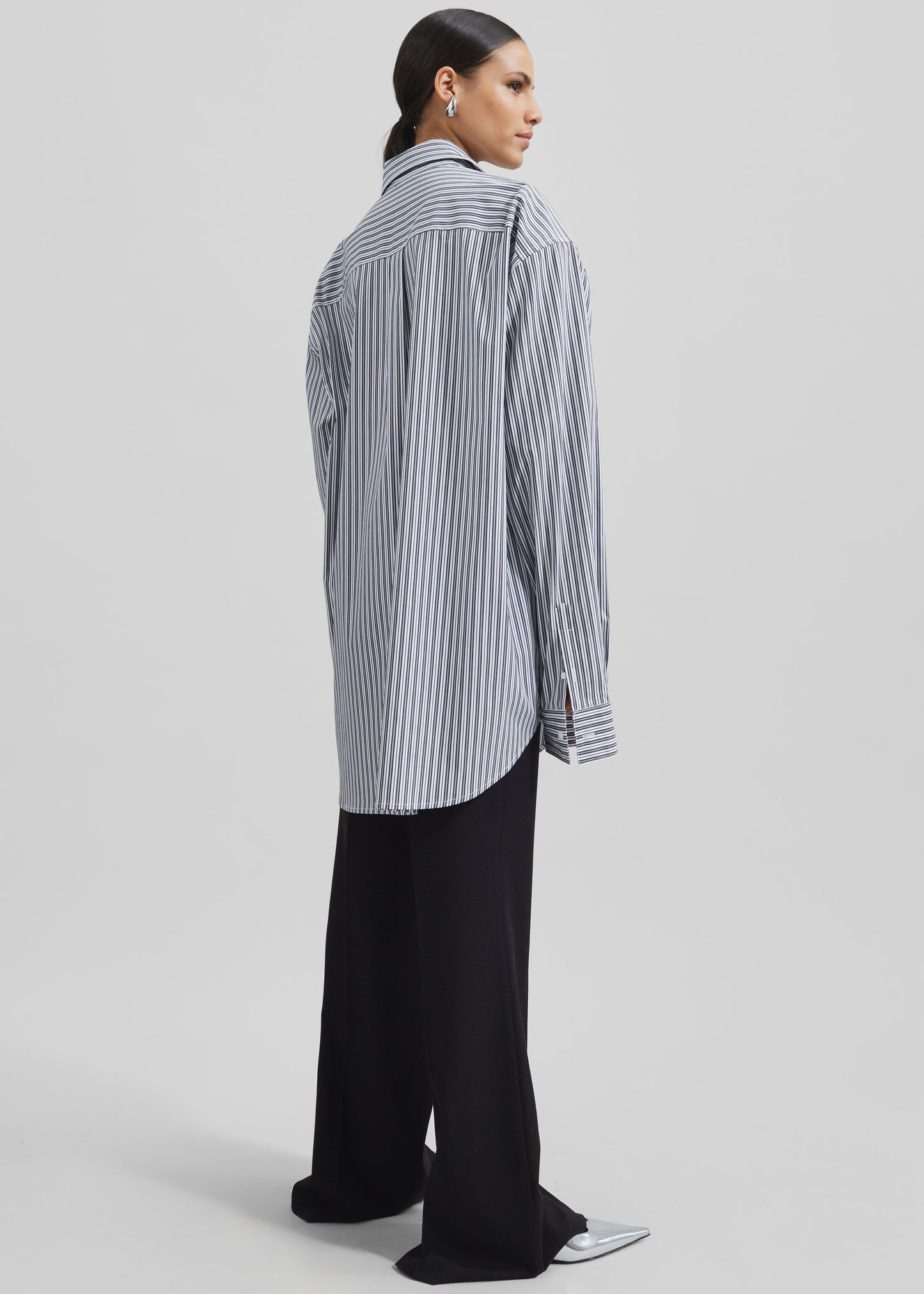 Cyrus Button Up Shirt - Black/White Stripe