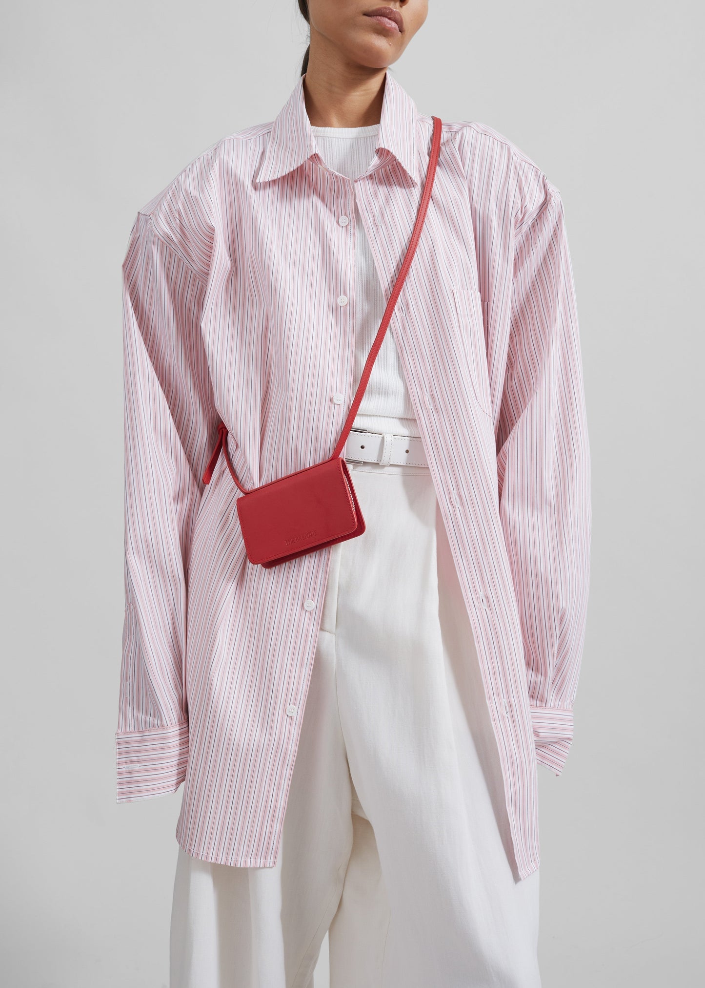 Cyrus Button Up Shirt - Pink/White Stripe