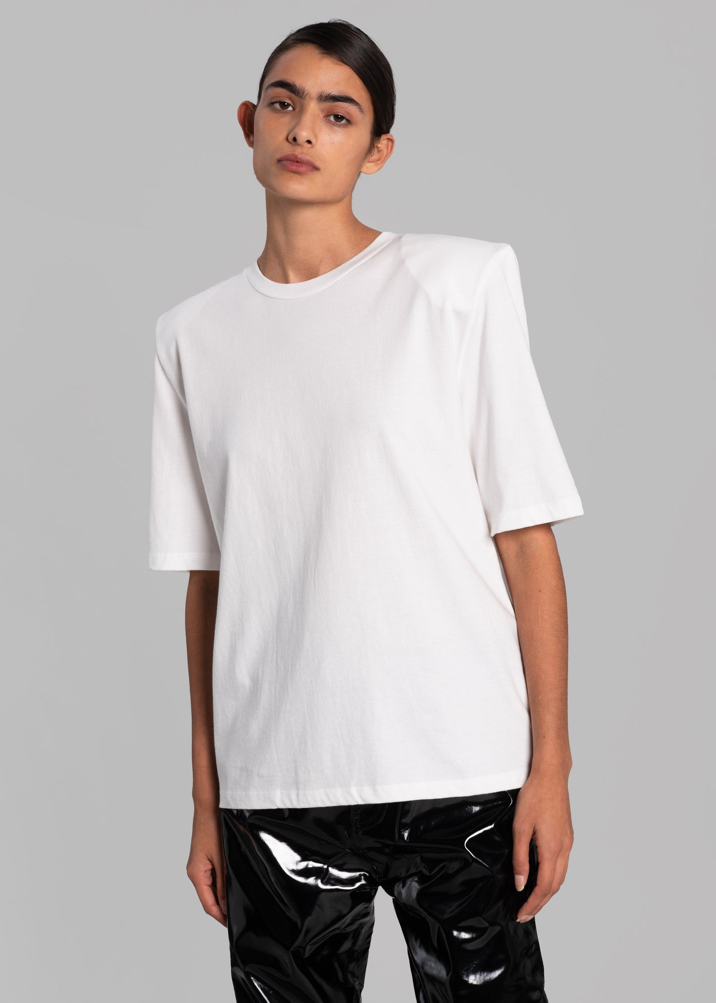 Carrington Padded Shoulder Tee - White