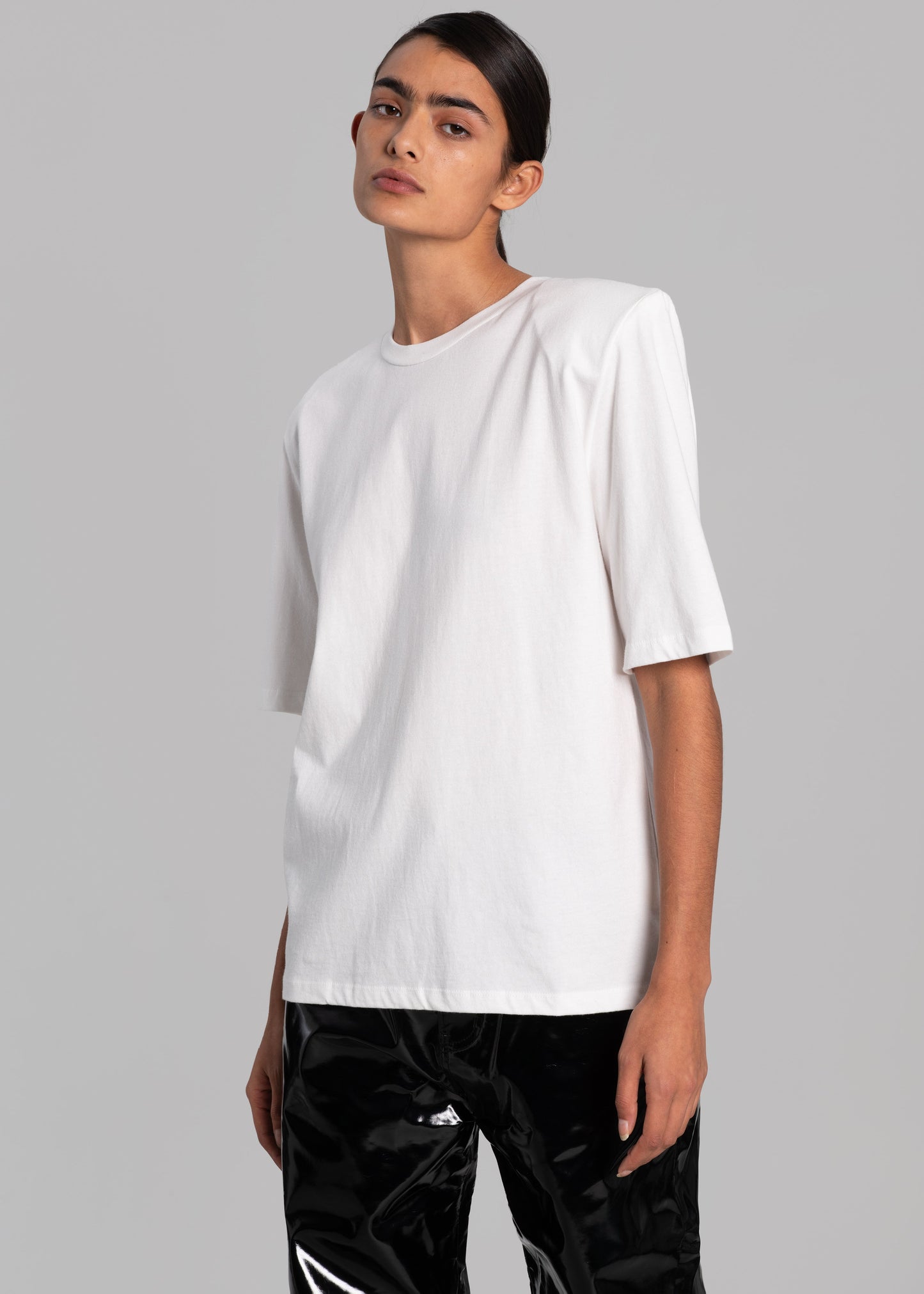 Carrington Padded Shoulder Tee - White