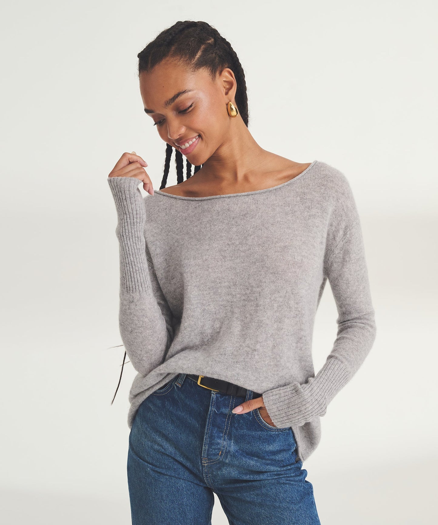 Lightweight Cashmere Boatneck Sweater