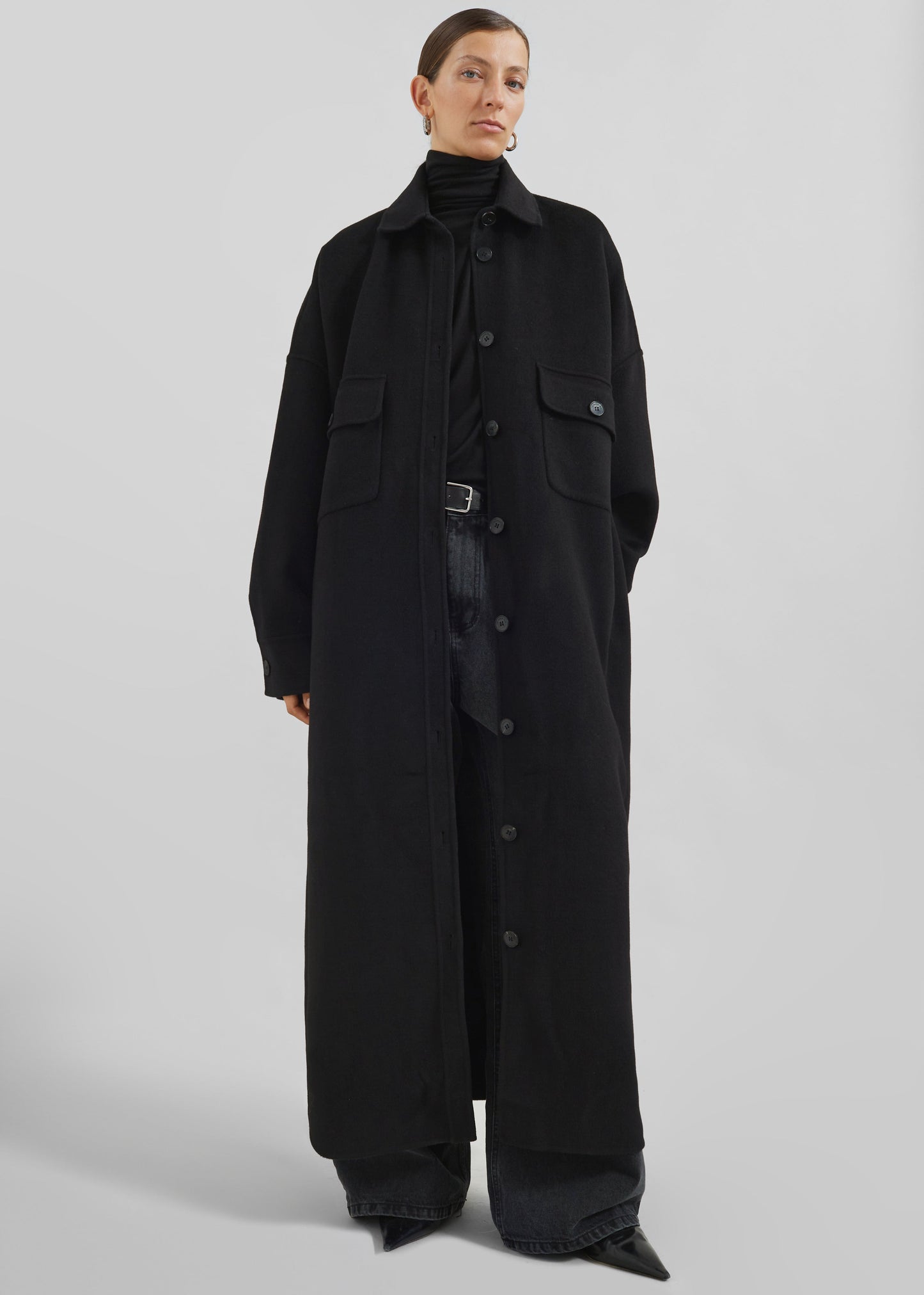 Dallas Wool Overcoat - Black