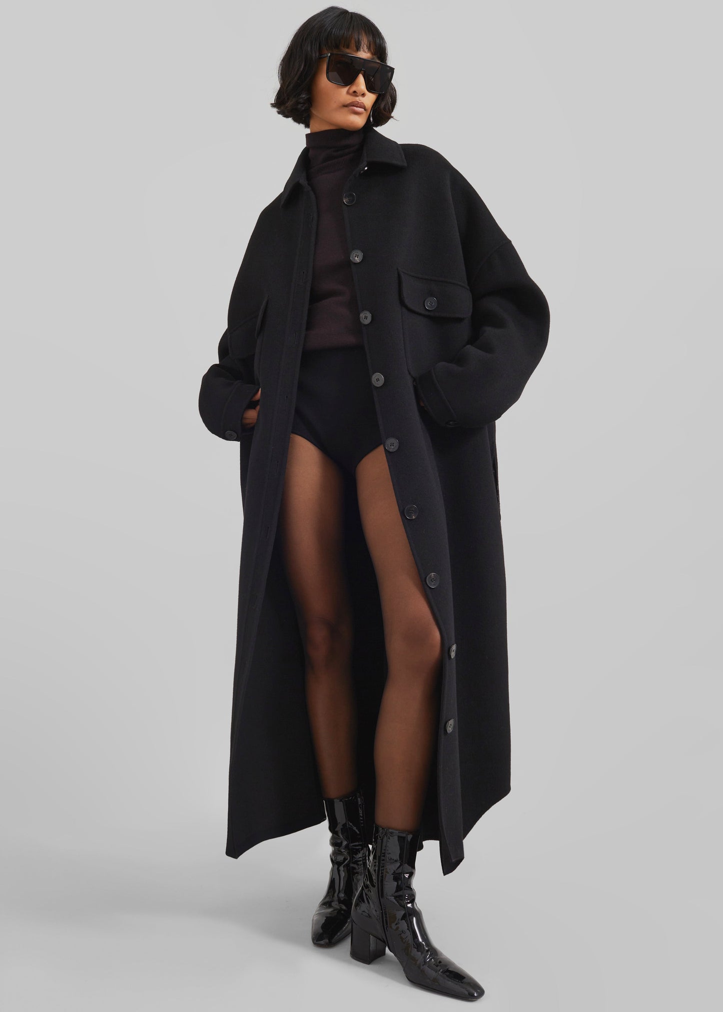 Dallas Wool Overcoat - Black