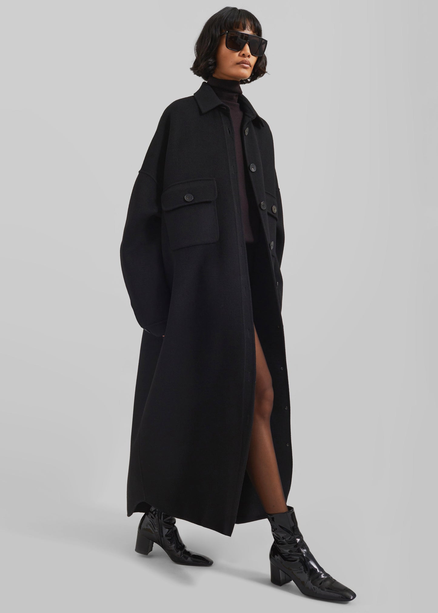 Dallas Wool Overcoat - Black