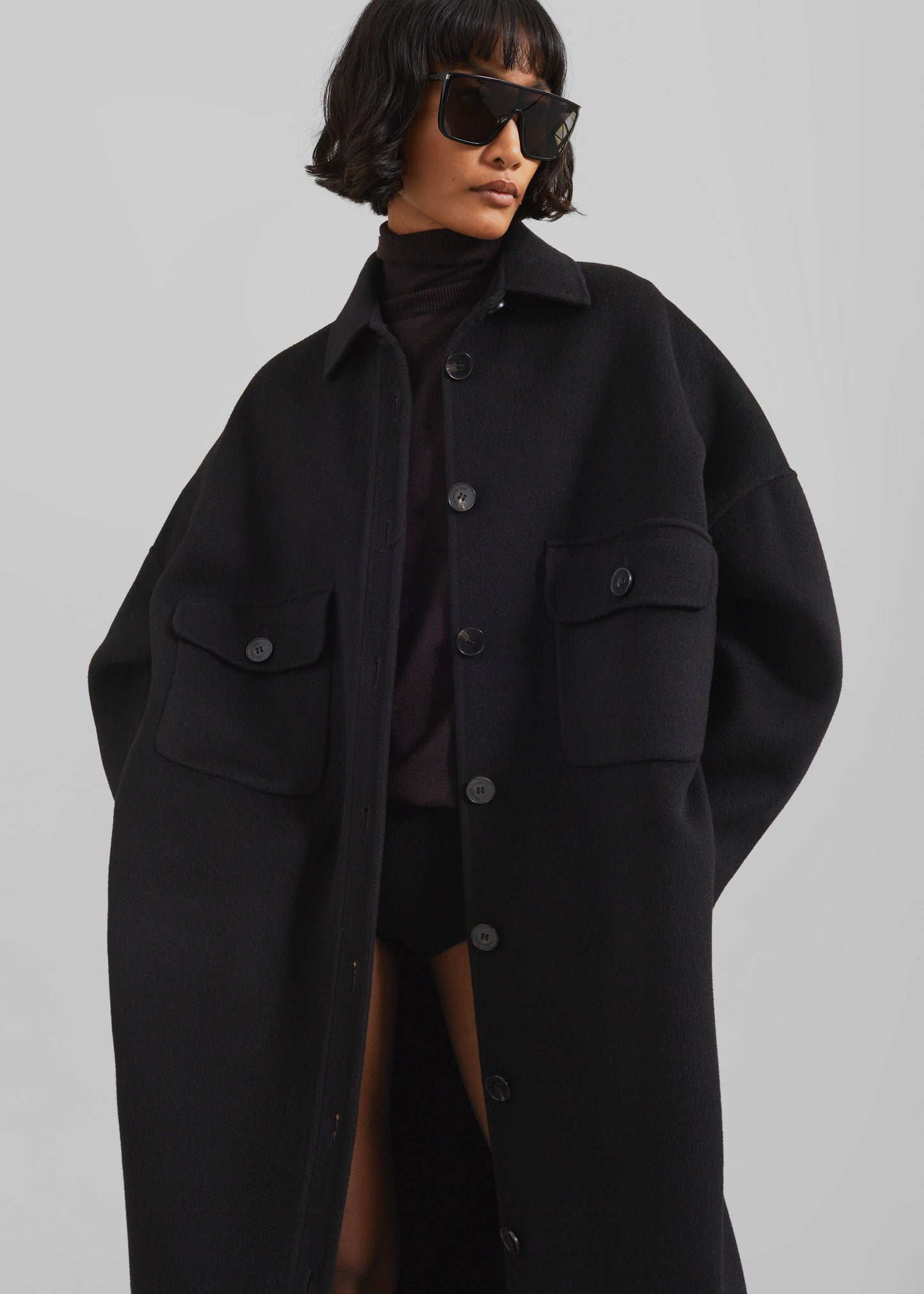 Dallas Wool Overcoat - Black