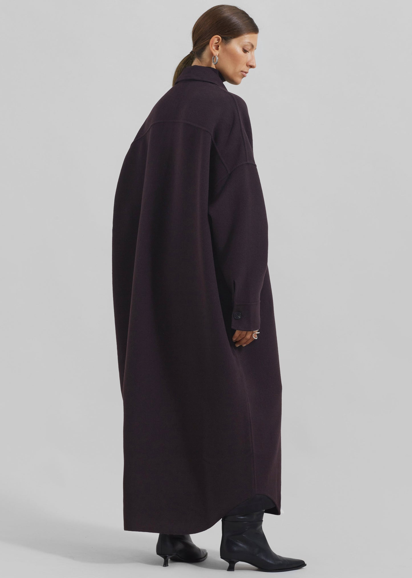 Dallas Wool Overcoat - Dark Plum