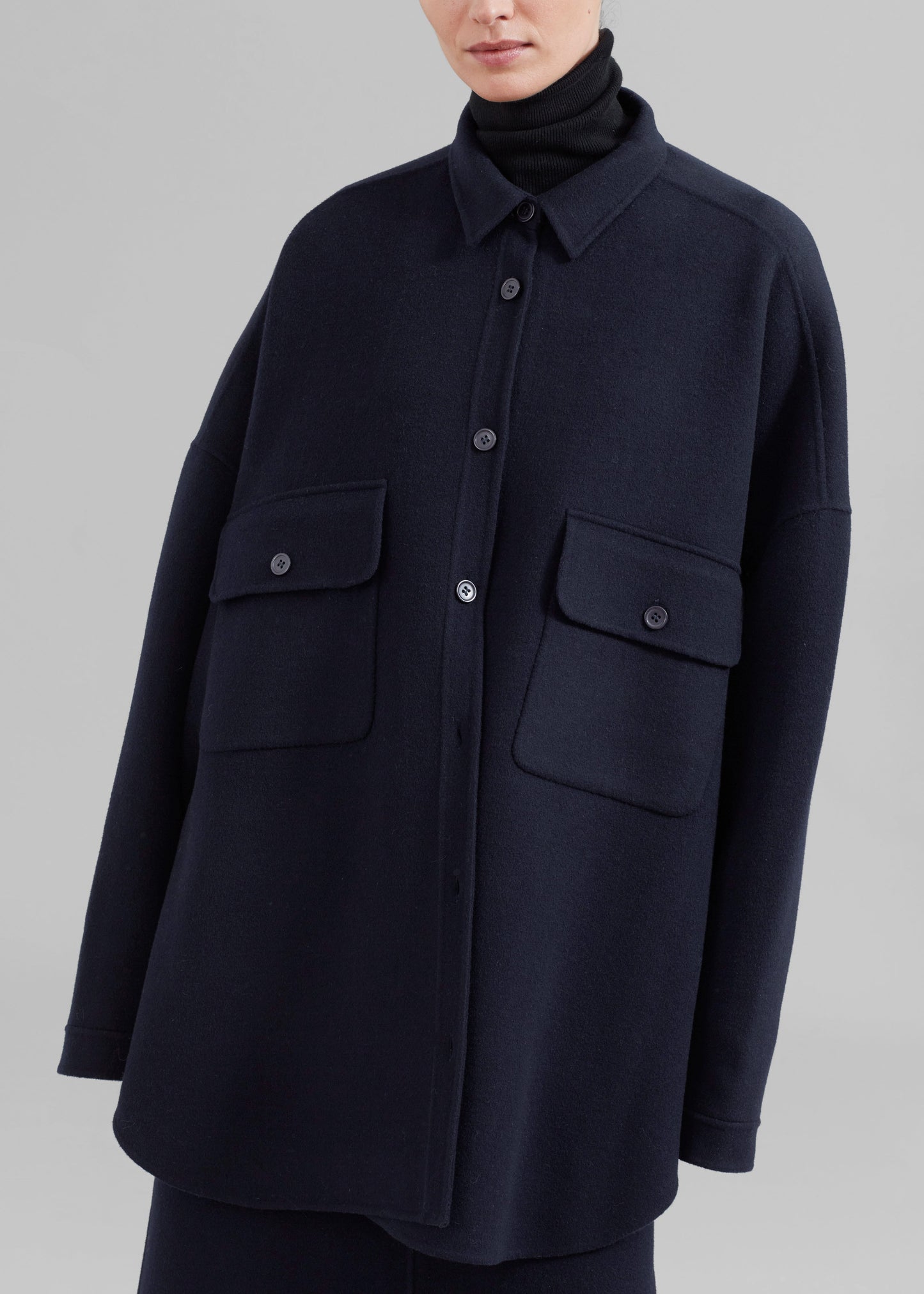 Dallas Wool Overshirt - Navy