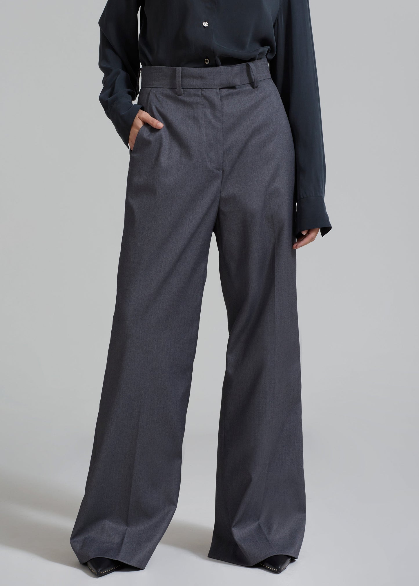 Daphne Wide Trousers - Dark Grey