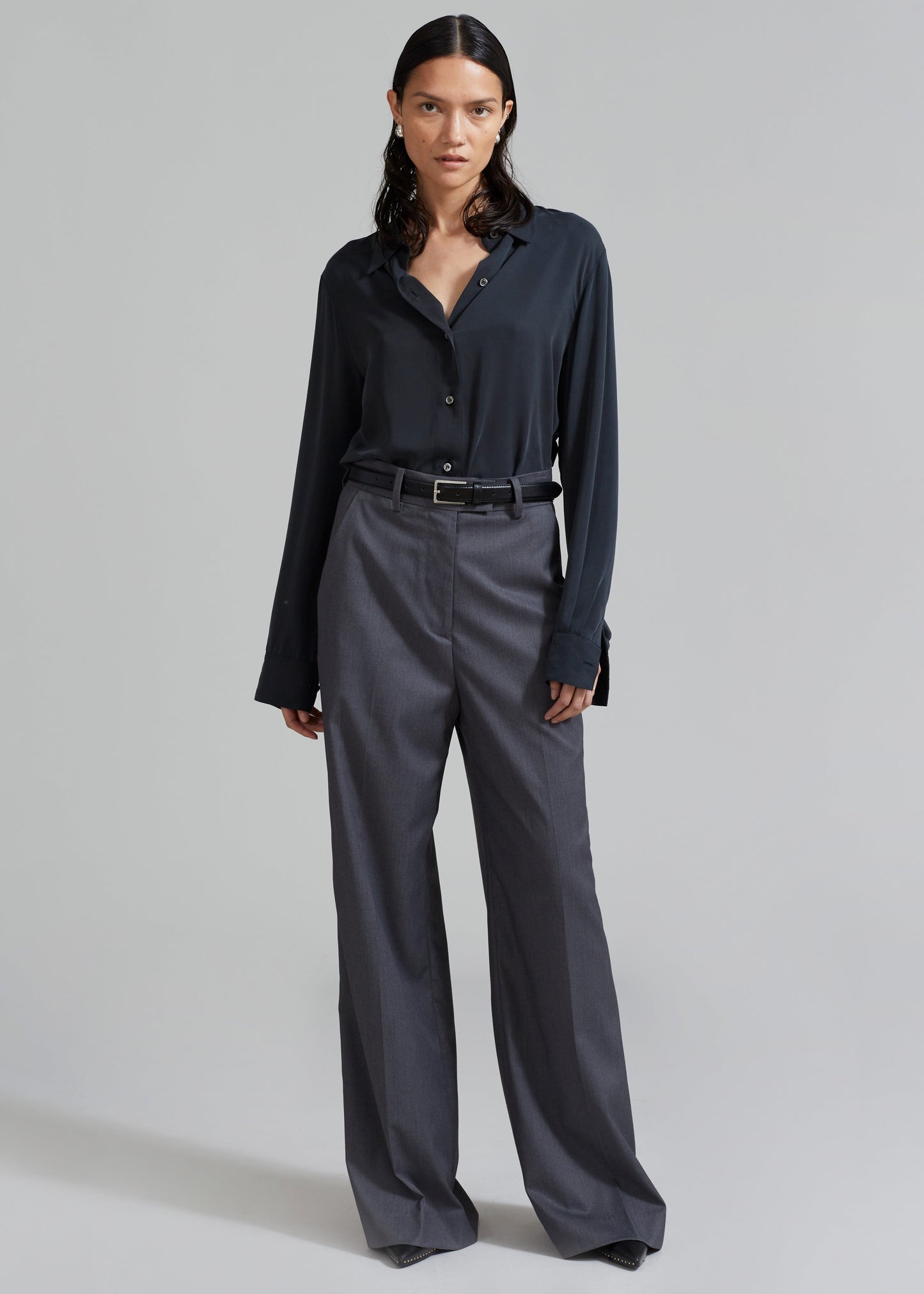 Daphne Wide Trousers - Dark Grey