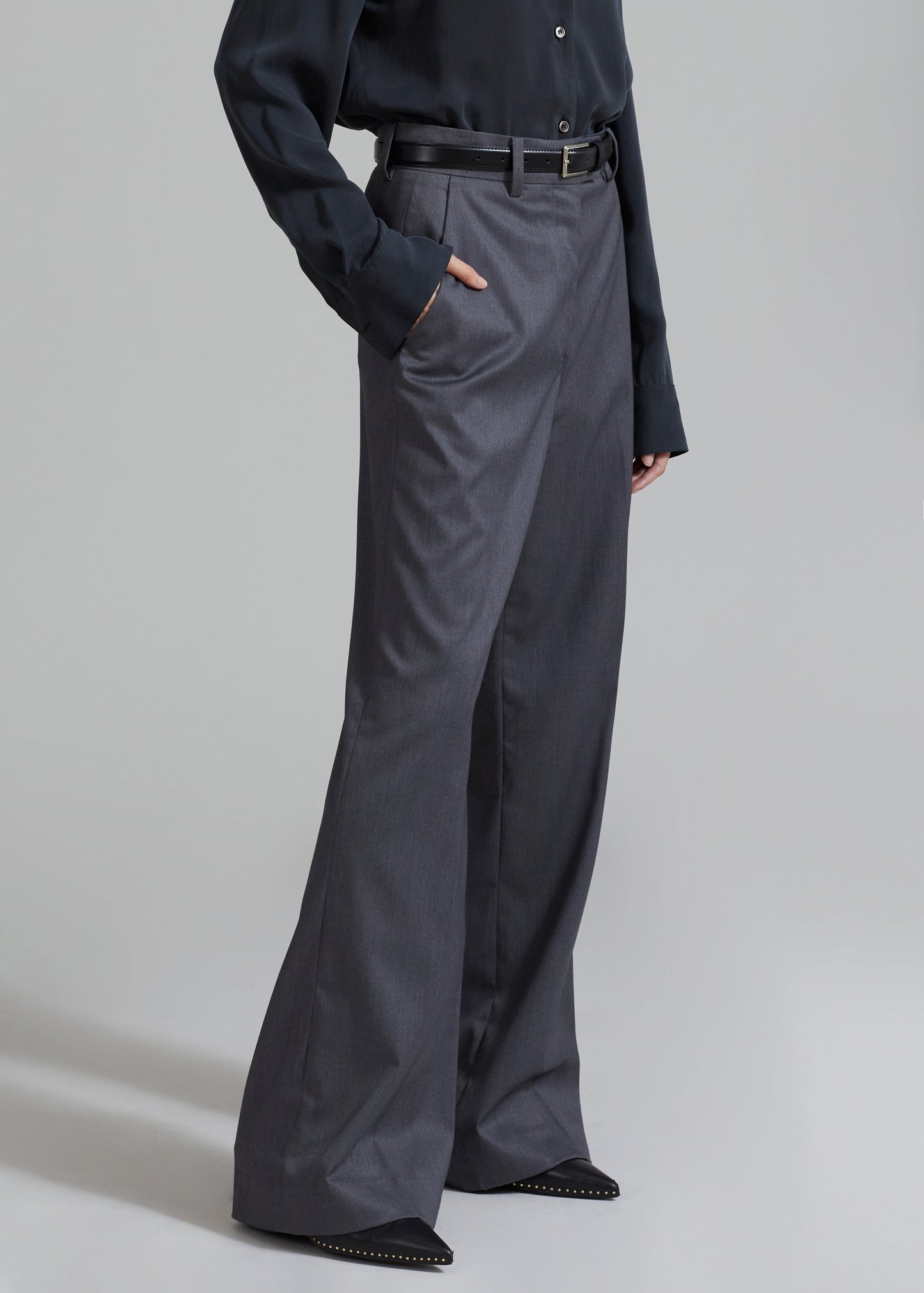 Daphne Wide Trousers - Dark Grey