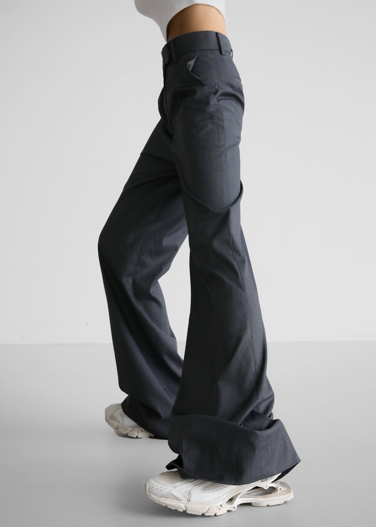 Daphne Wide Trousers - Dark Grey