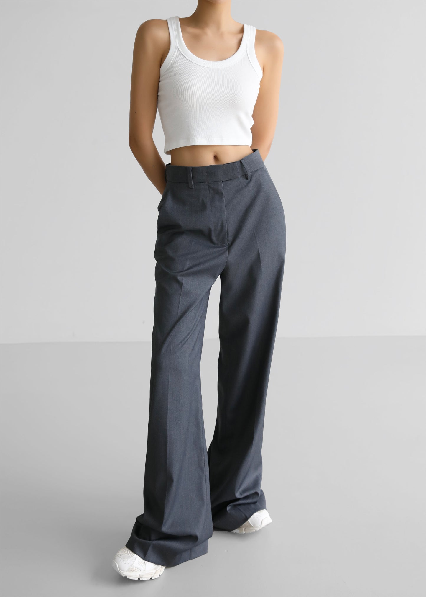 Daphne Wide Trousers - Dark Grey