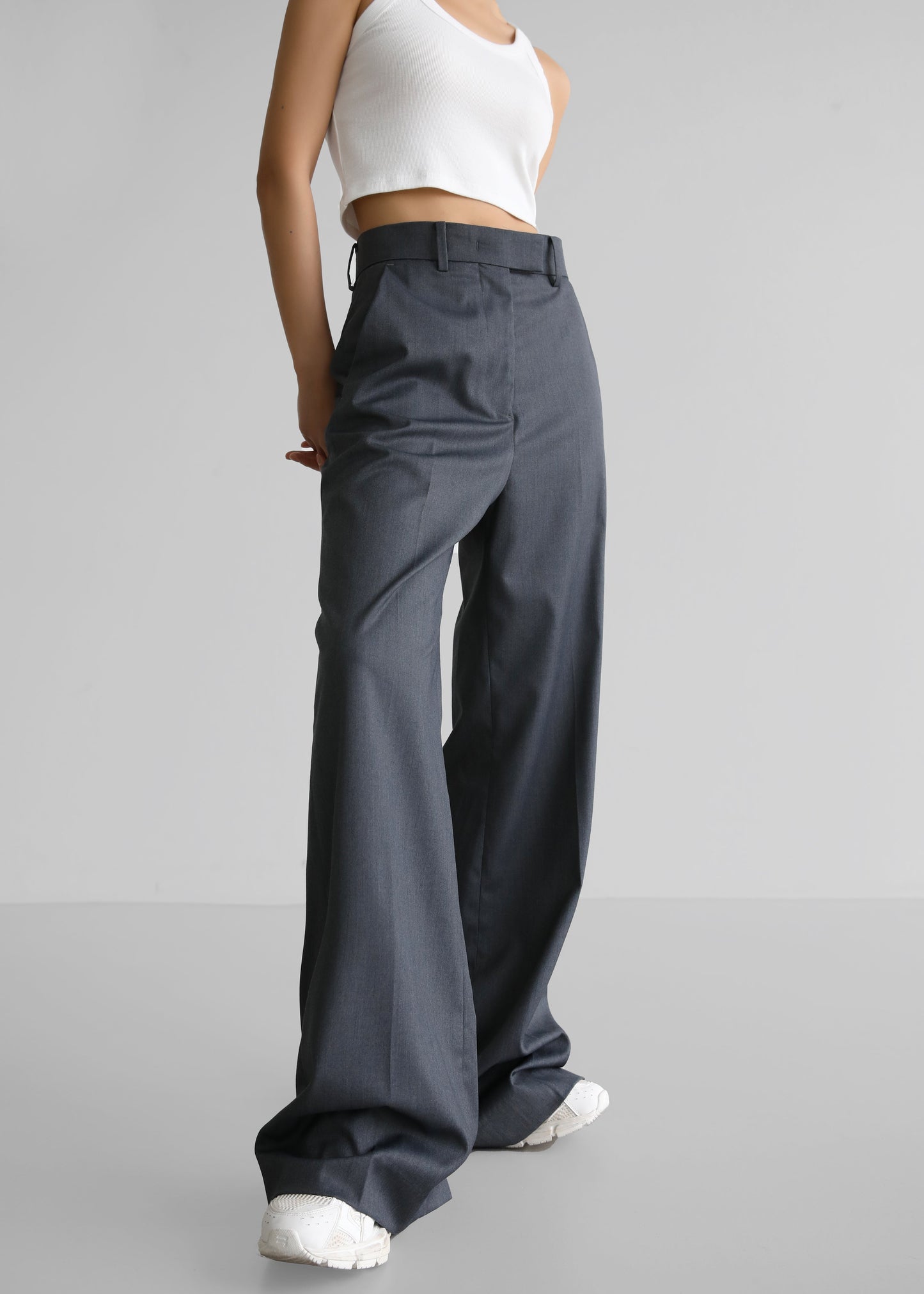 Daphne Wide Trousers - Dark Grey