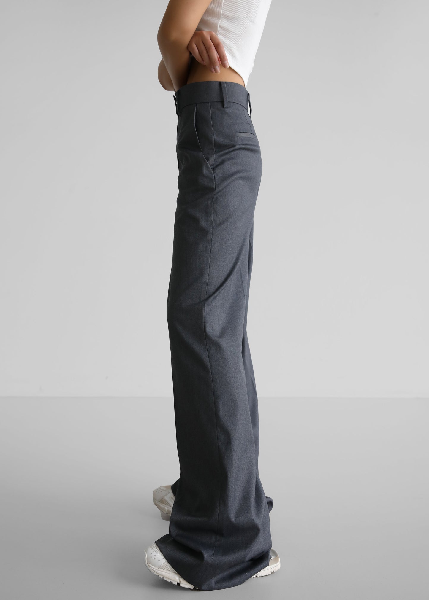 Daphne Wide Trousers - Dark Grey