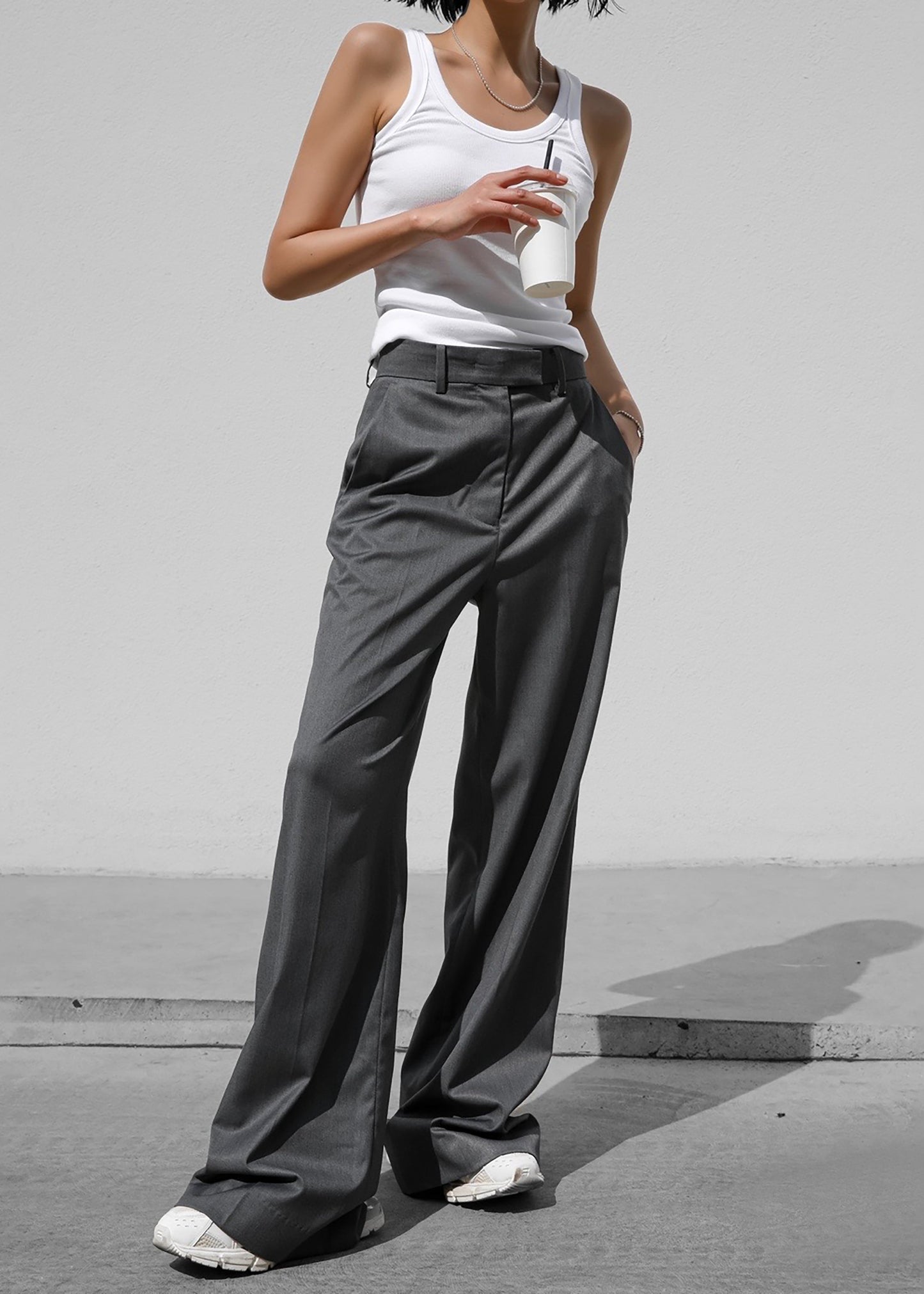 Daphne Wide Trousers - Dark Grey