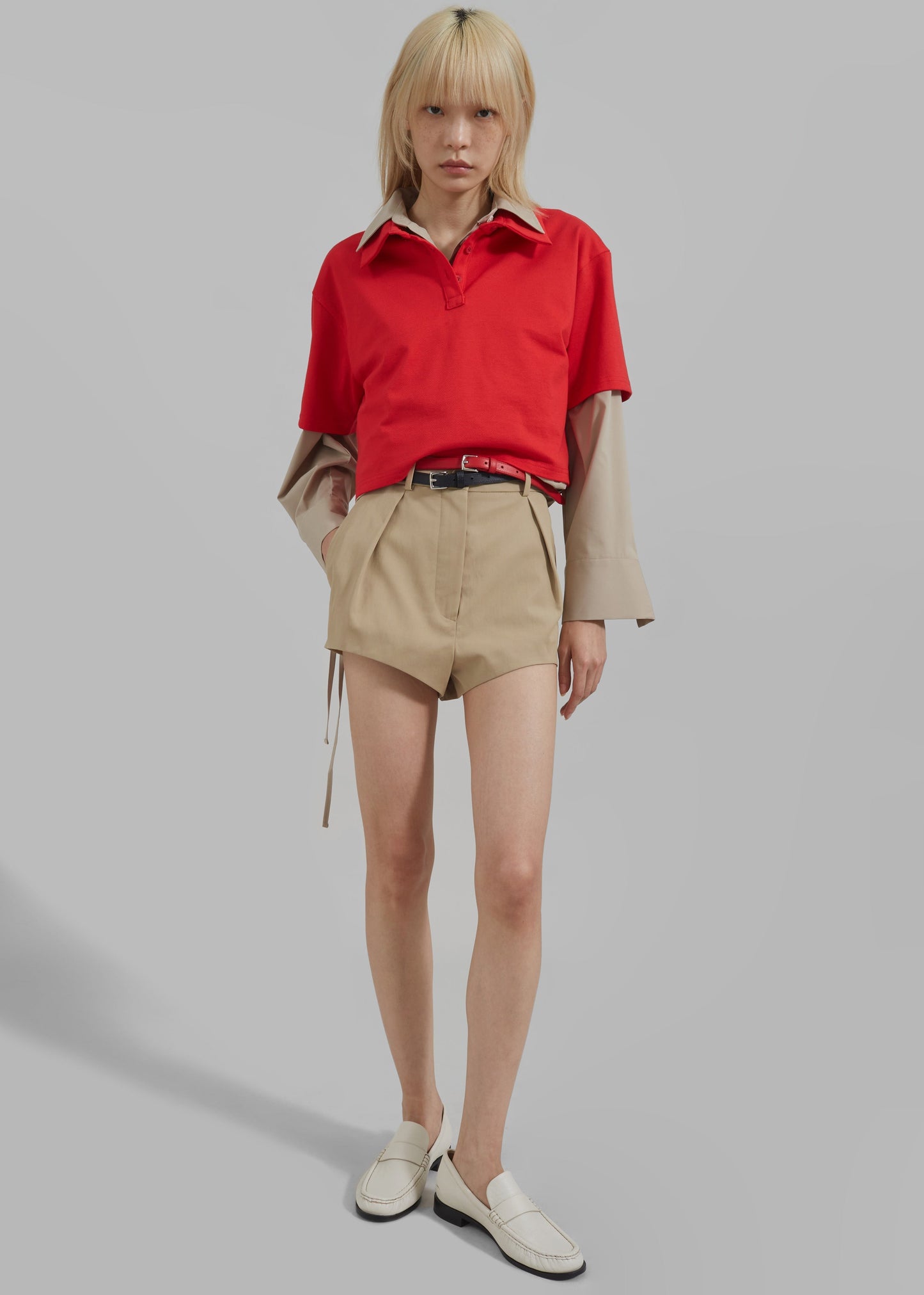 Dawson Cropped Polo - Red