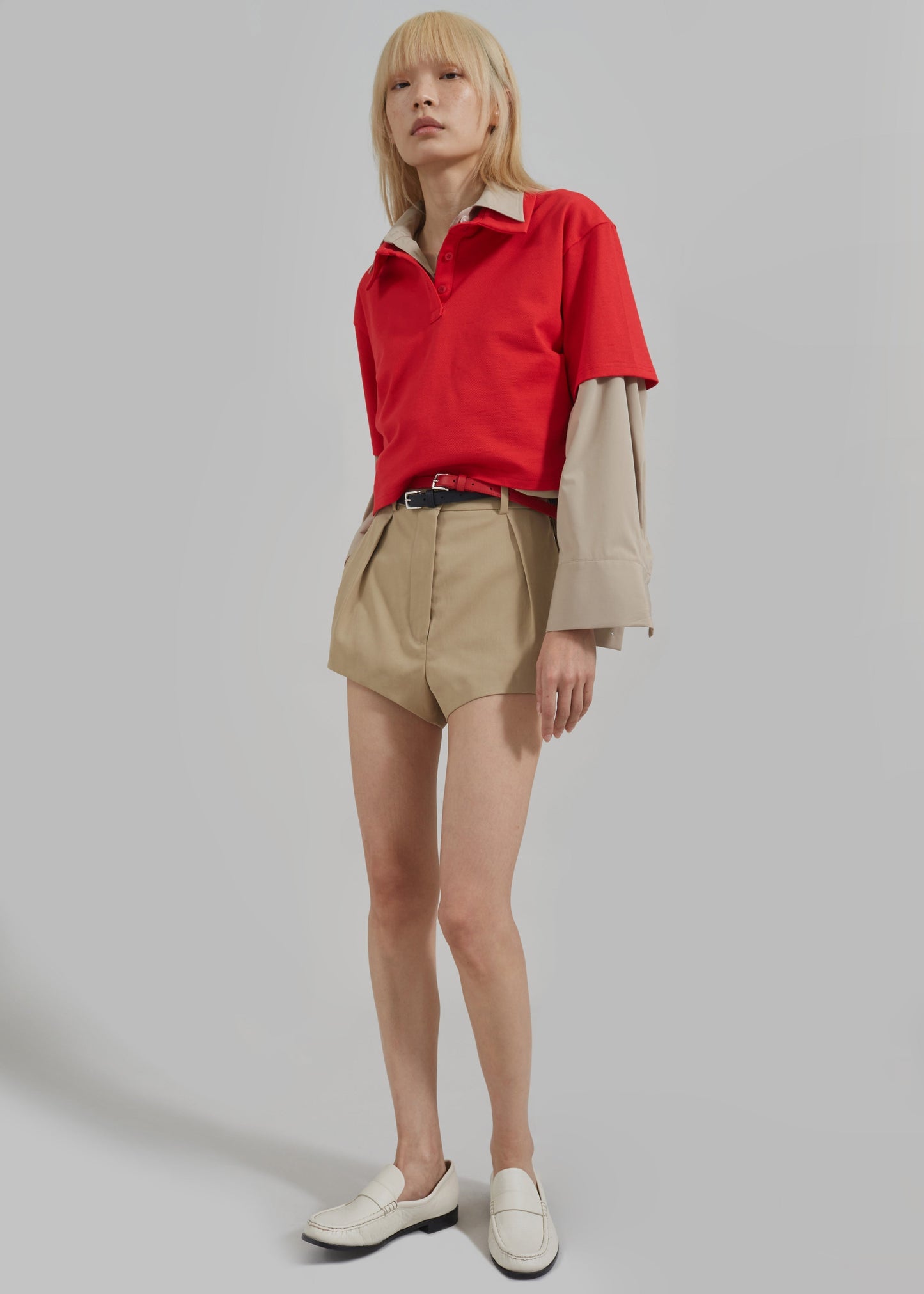 Dawson Cropped Polo - Red