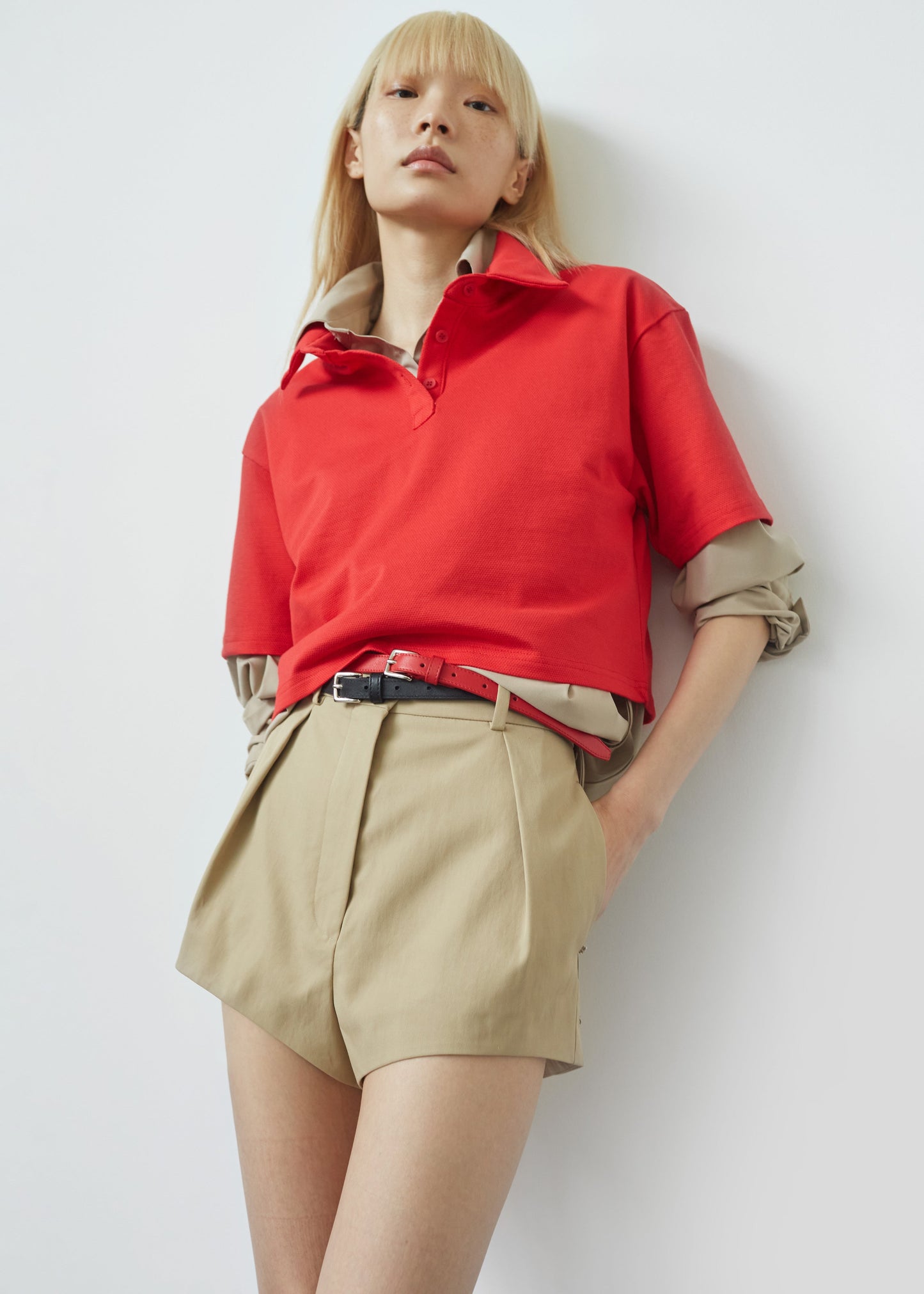 Dawson Cropped Polo - Red