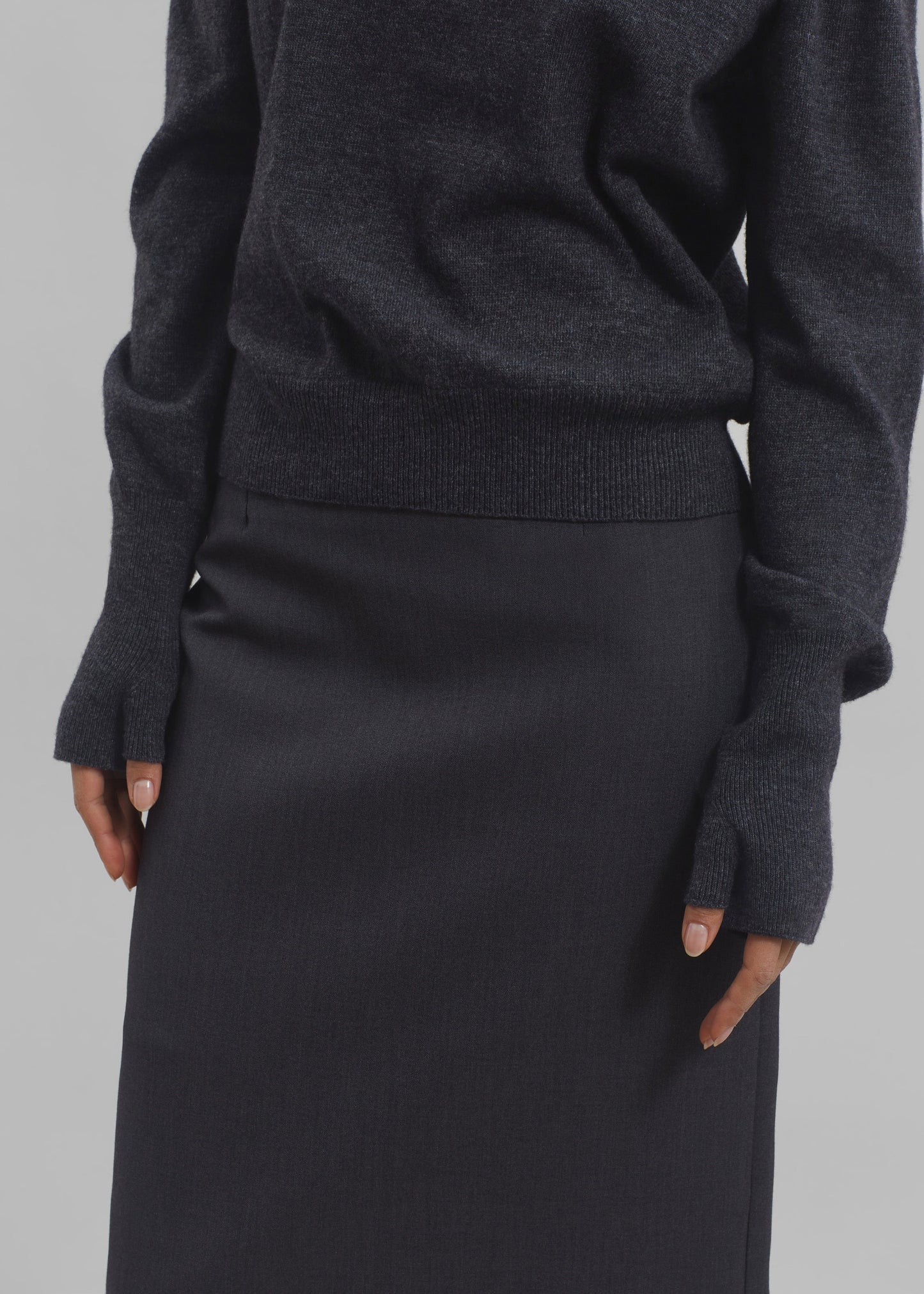 Delia Wool Turtleneck - Charcoal