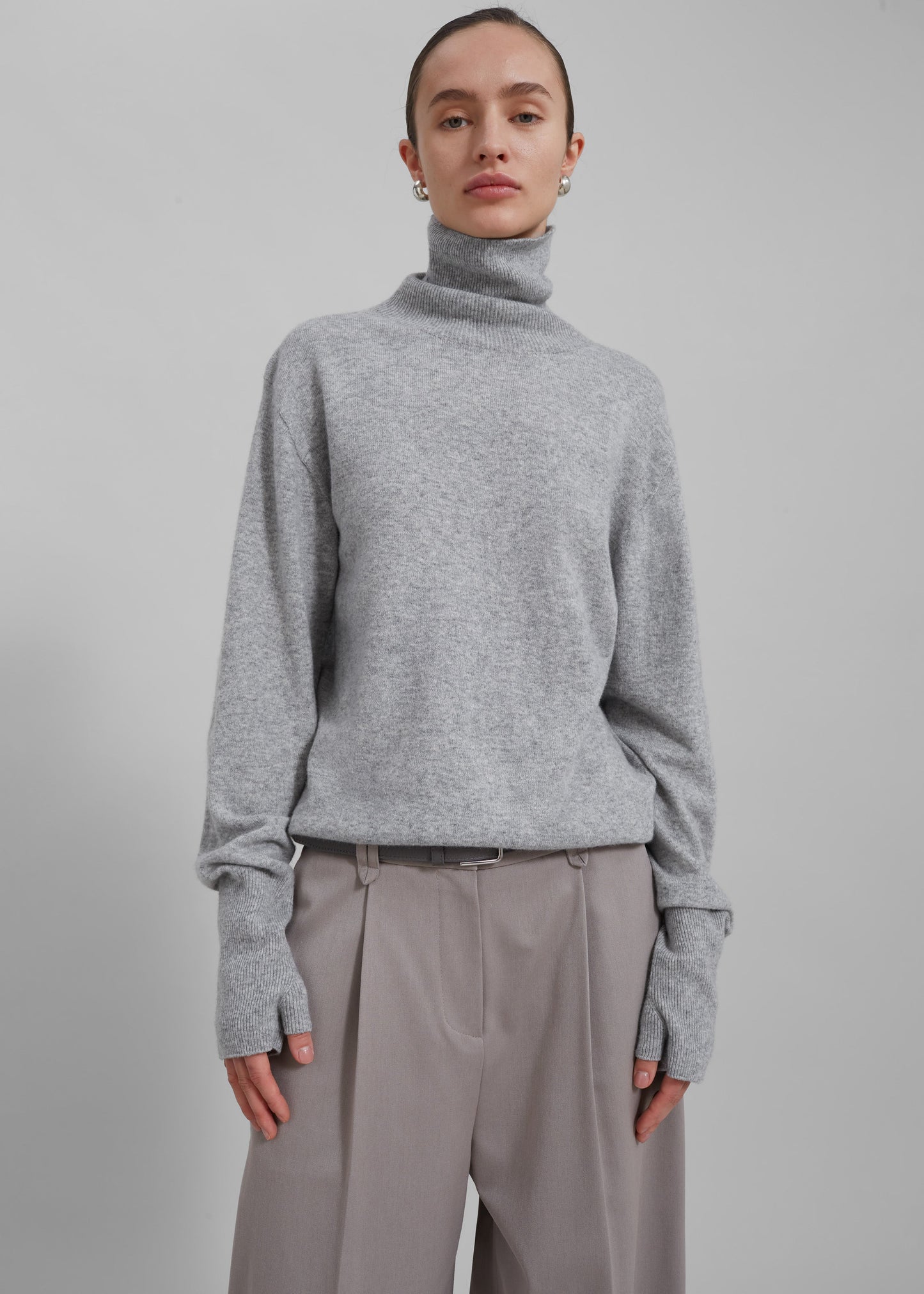 Delia Wool Turtleneck - Grey