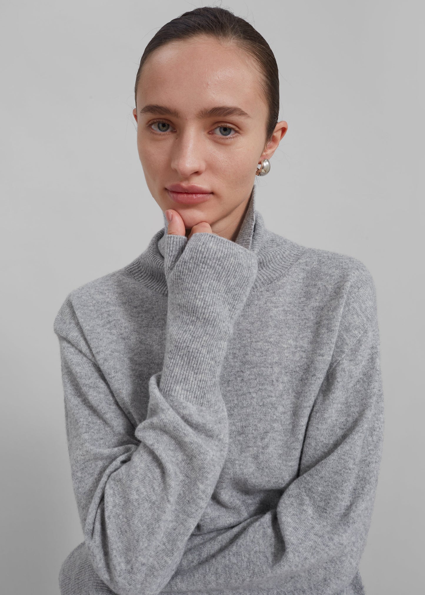 Delia Wool Turtleneck - Grey