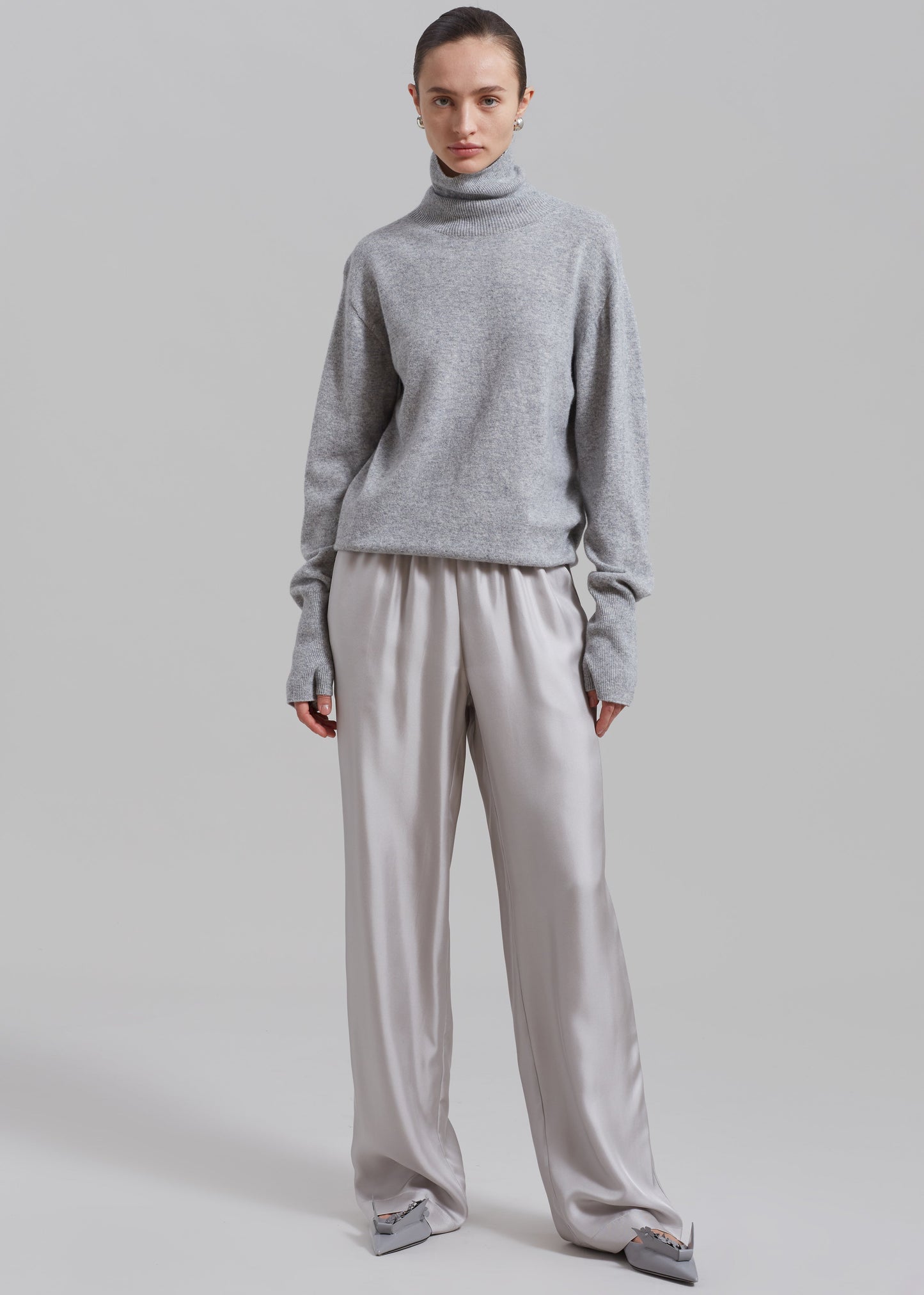 Delia Wool Turtleneck - Grey