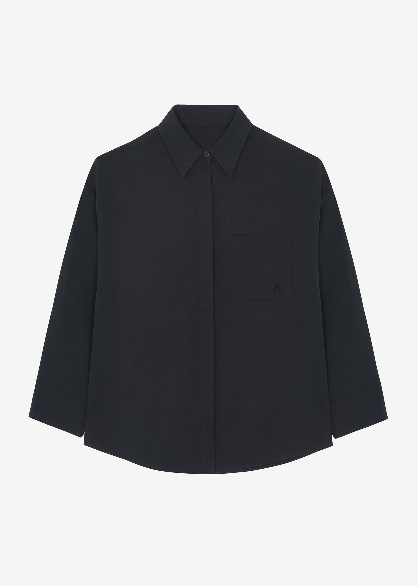 Della Midweight Button Up Shirt - Black