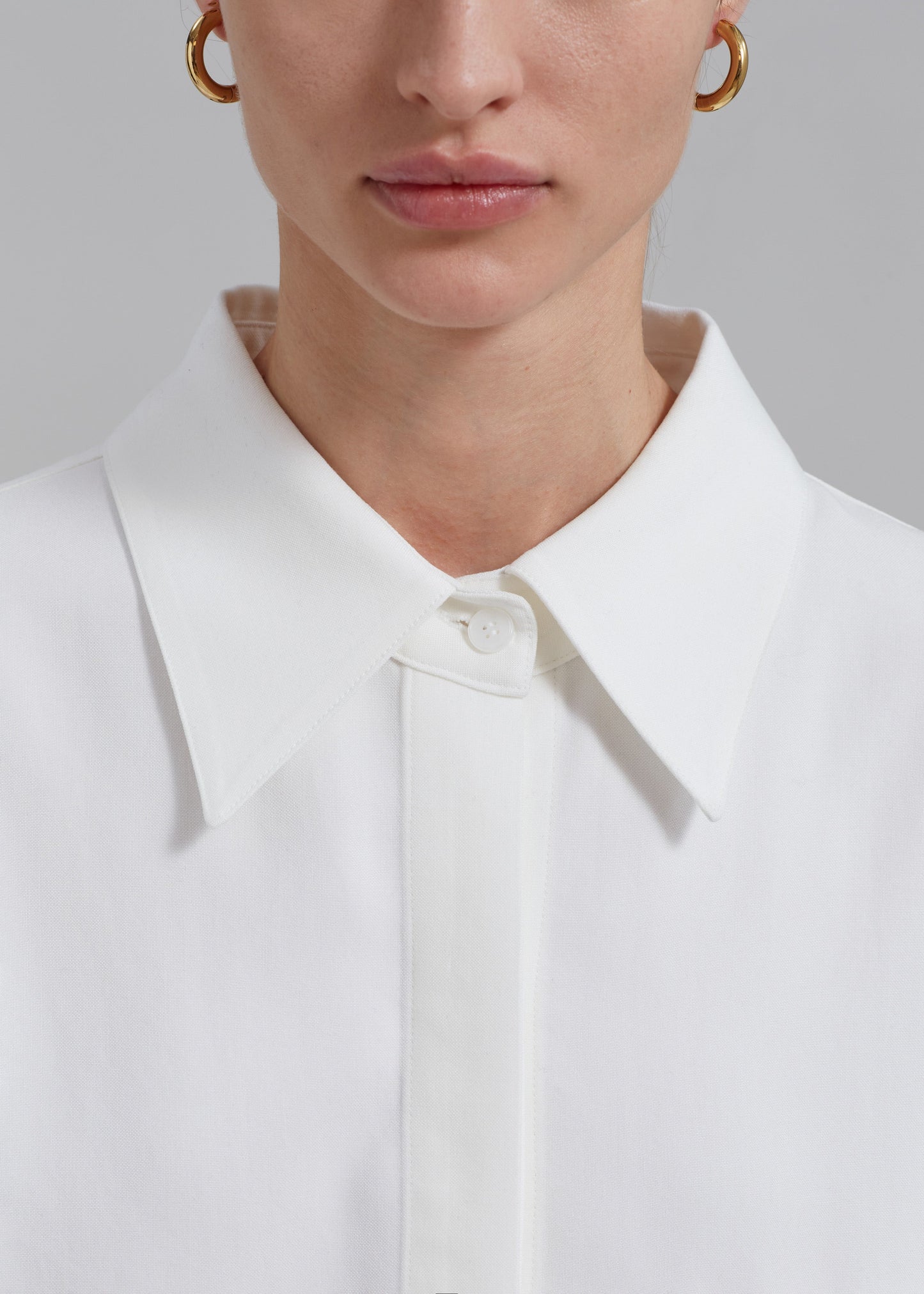 Della Midweight Button Up Shirt - White