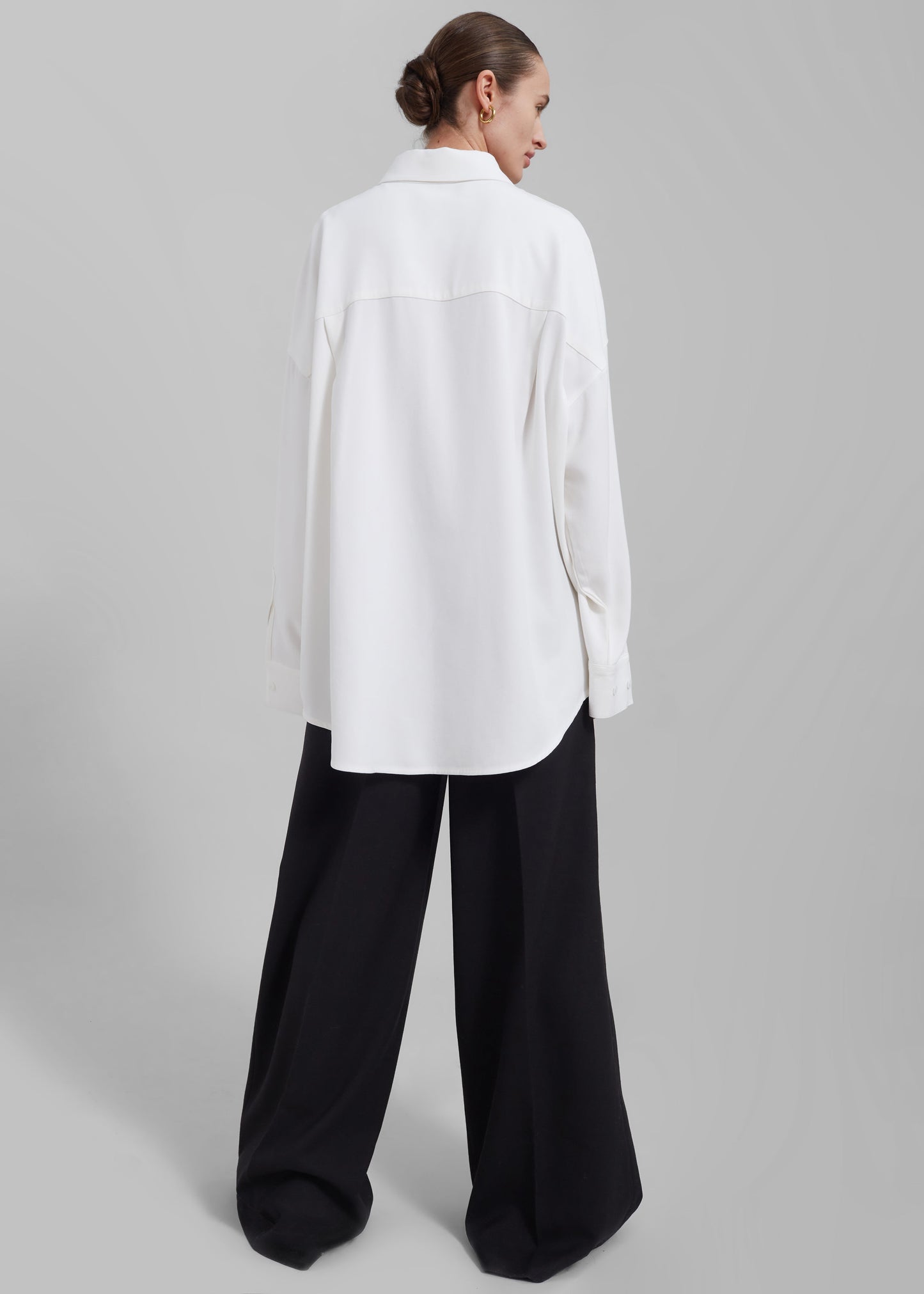 Della Midweight Button Up Shirt - White