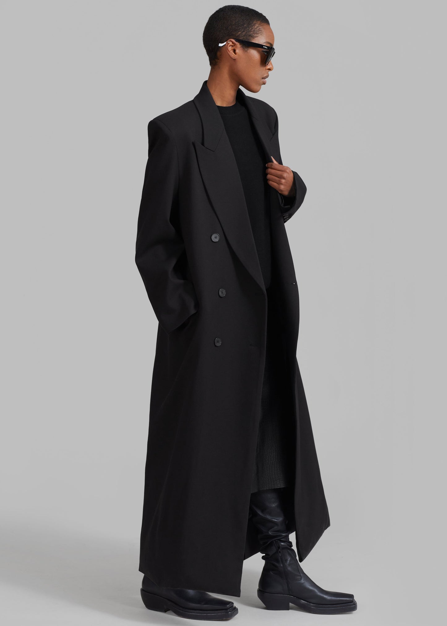 Delphina Long Coat - Black