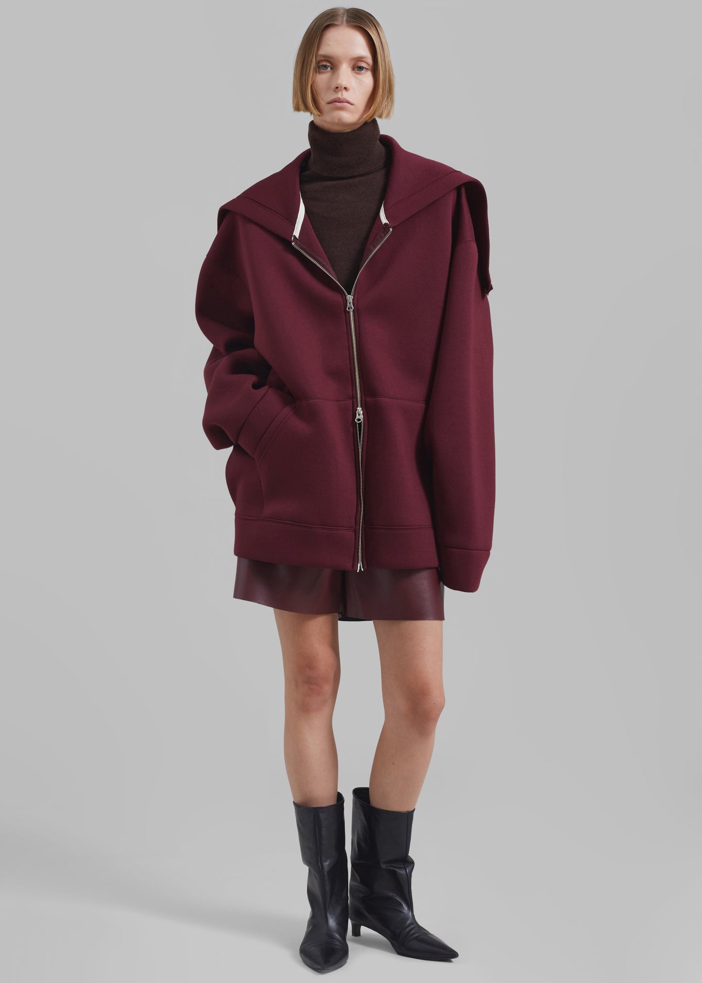 Denton Oversized Hoodie - Burgundy