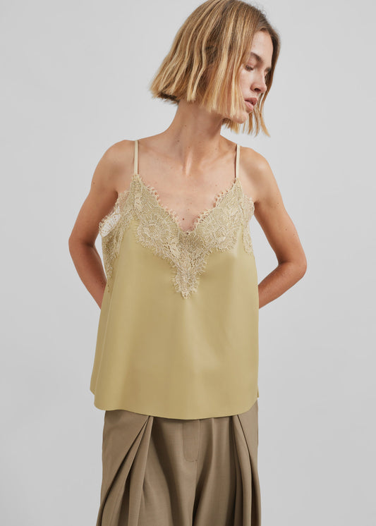 Desirae Lace Top - Pale Yellow