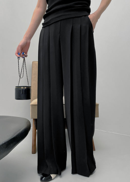 Dillon Pleated Pants - Black