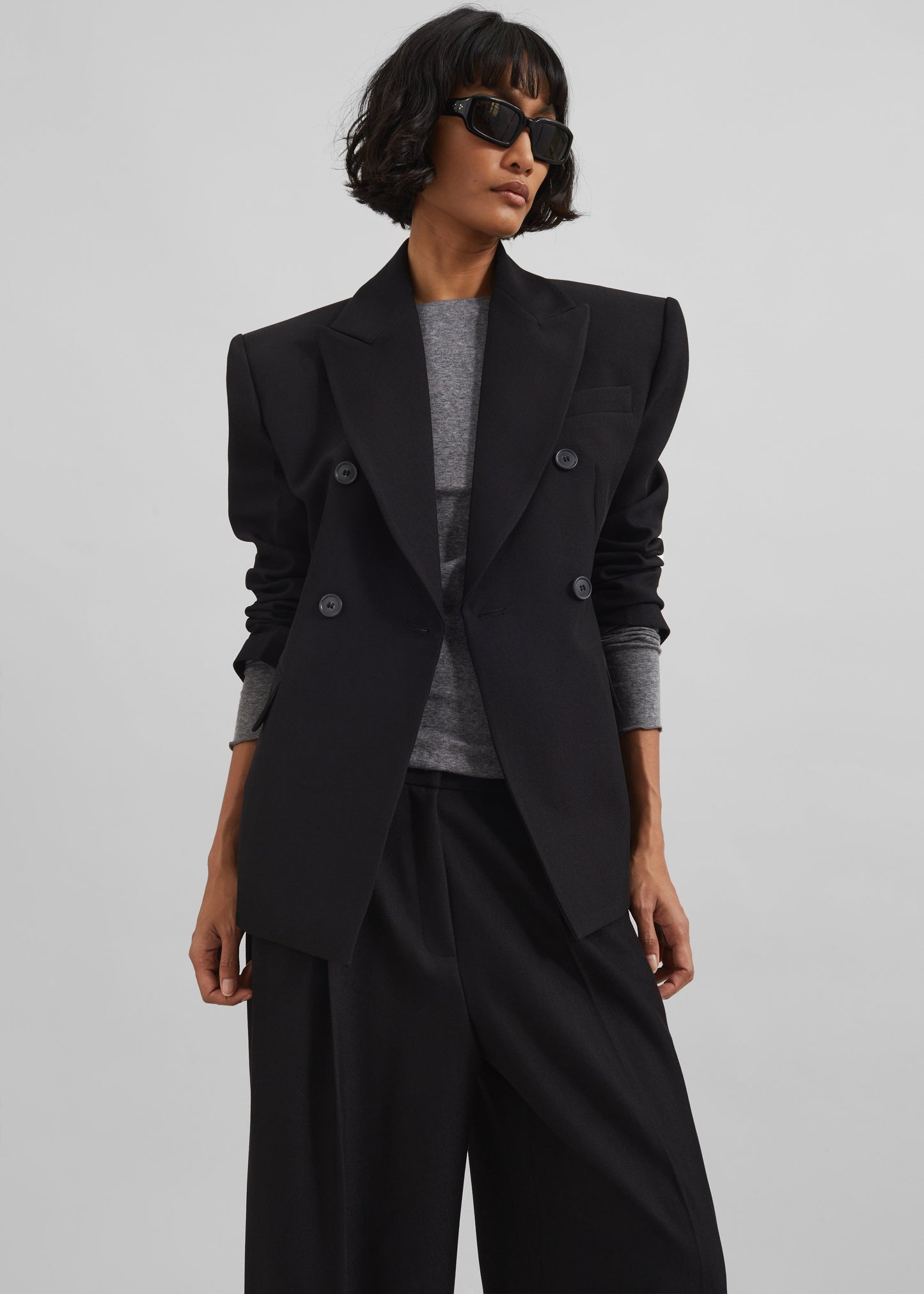 Dina Double Breasted Blazer - Black